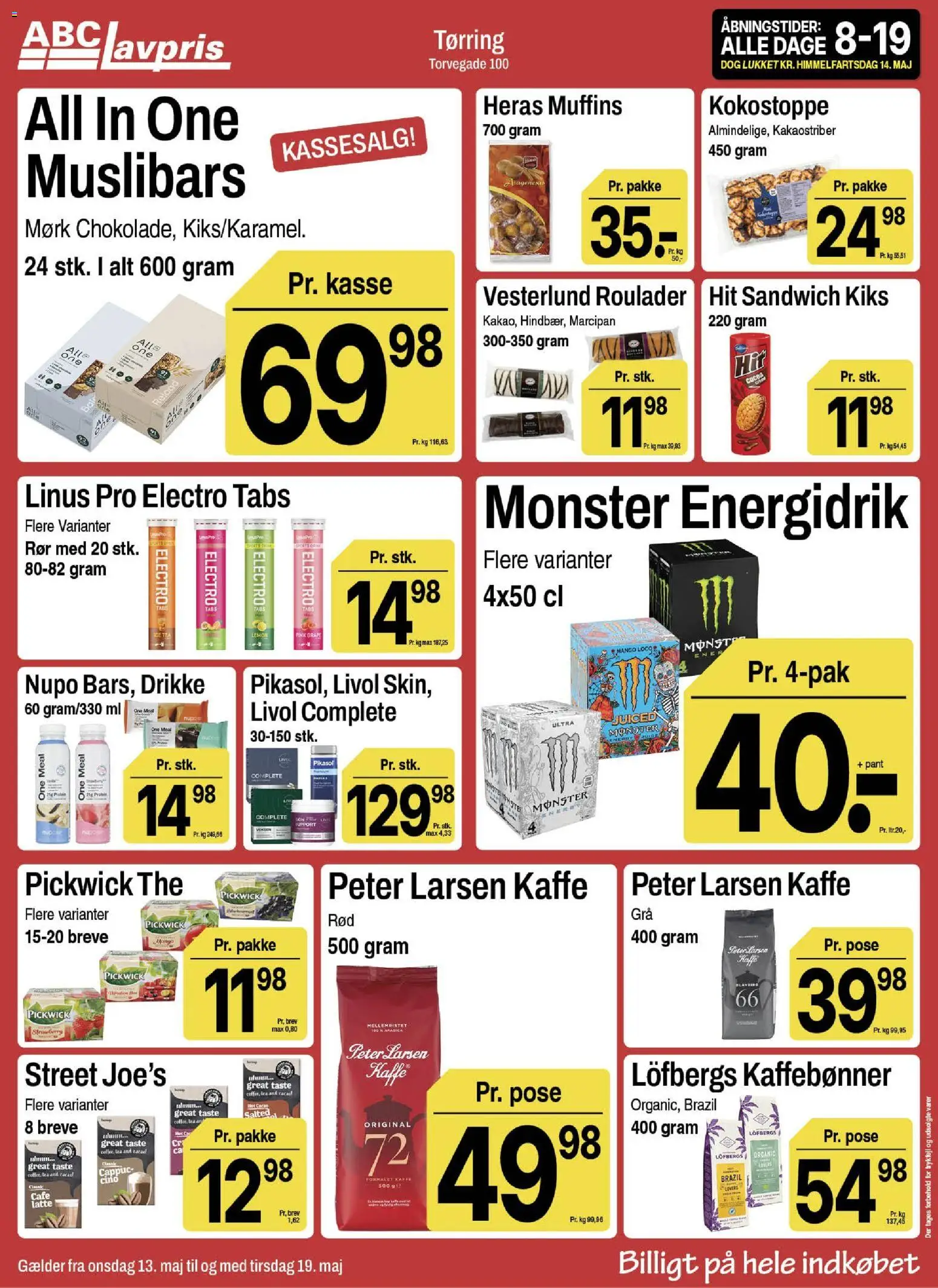 Abc Lavpris tilbudsavis – gyldig fra 13.05.2026 | Side: 9 | Produkter: Mango, Kaffe, Marcipan, Muffins