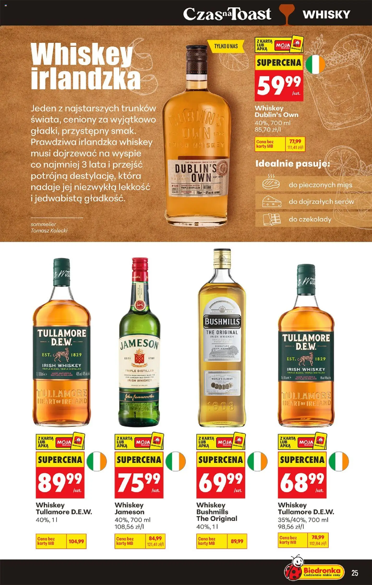 Biedronka gazetka - Czas na toast od 24.08.2026 | Strona: 27 | Produkty: Czekolady, Jameson, Irish whiskey, Whisky