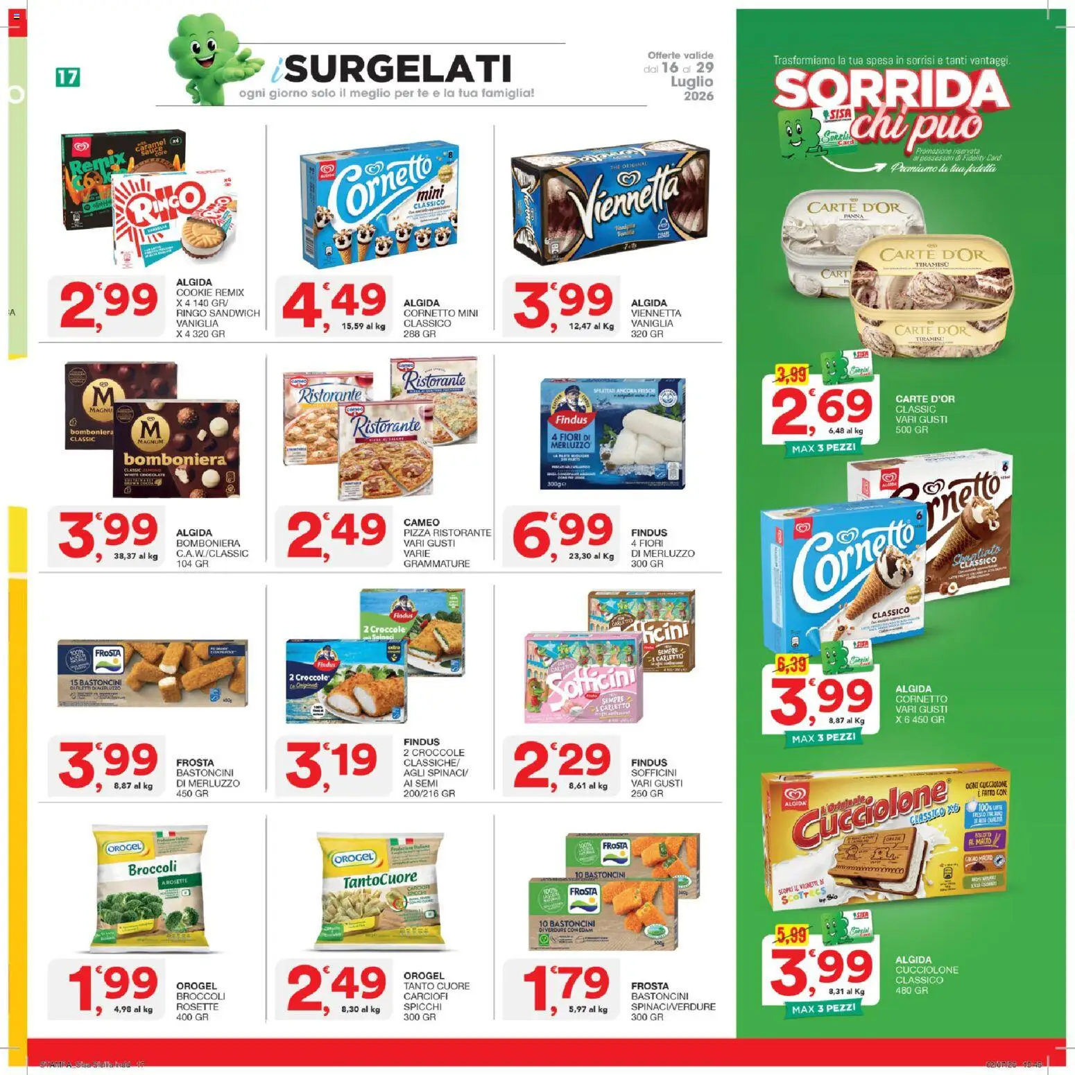 Volantino SISA del 16/07/2026 | Pagina: 17 | Prodotti: Tè, Cornetto, Latte, Cacao