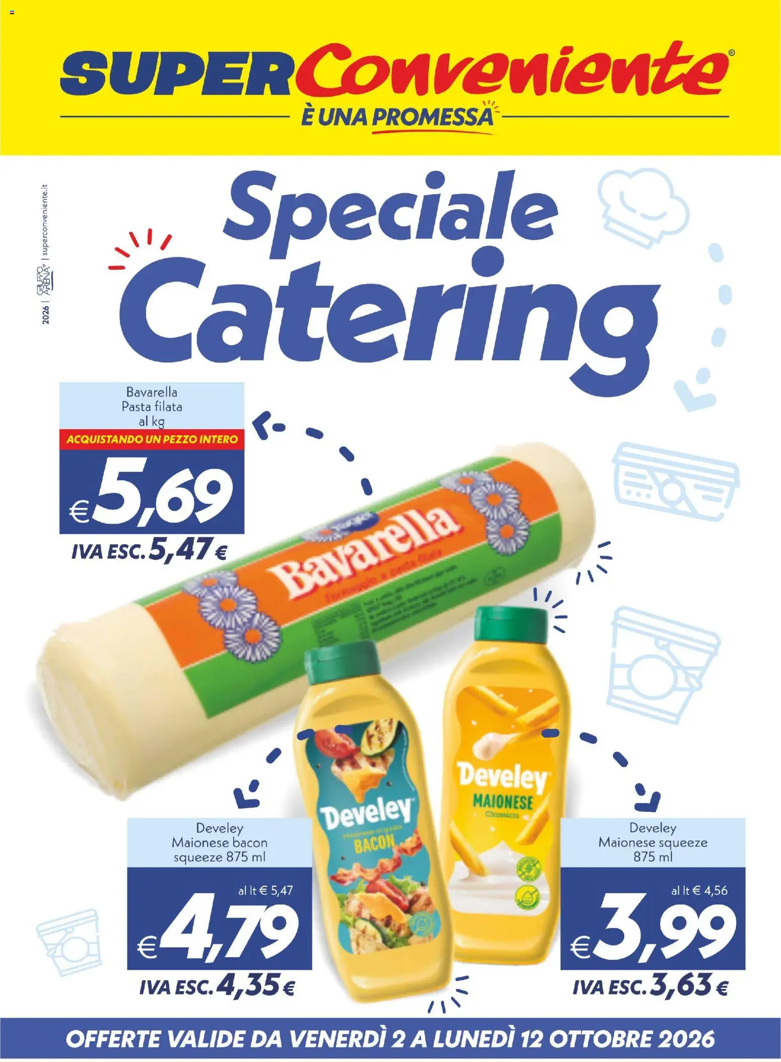 Volantino SuperConveniente del 02/10/2026 | Pagina: 1 | Prodotti: Maionese, Pasta, Bacon