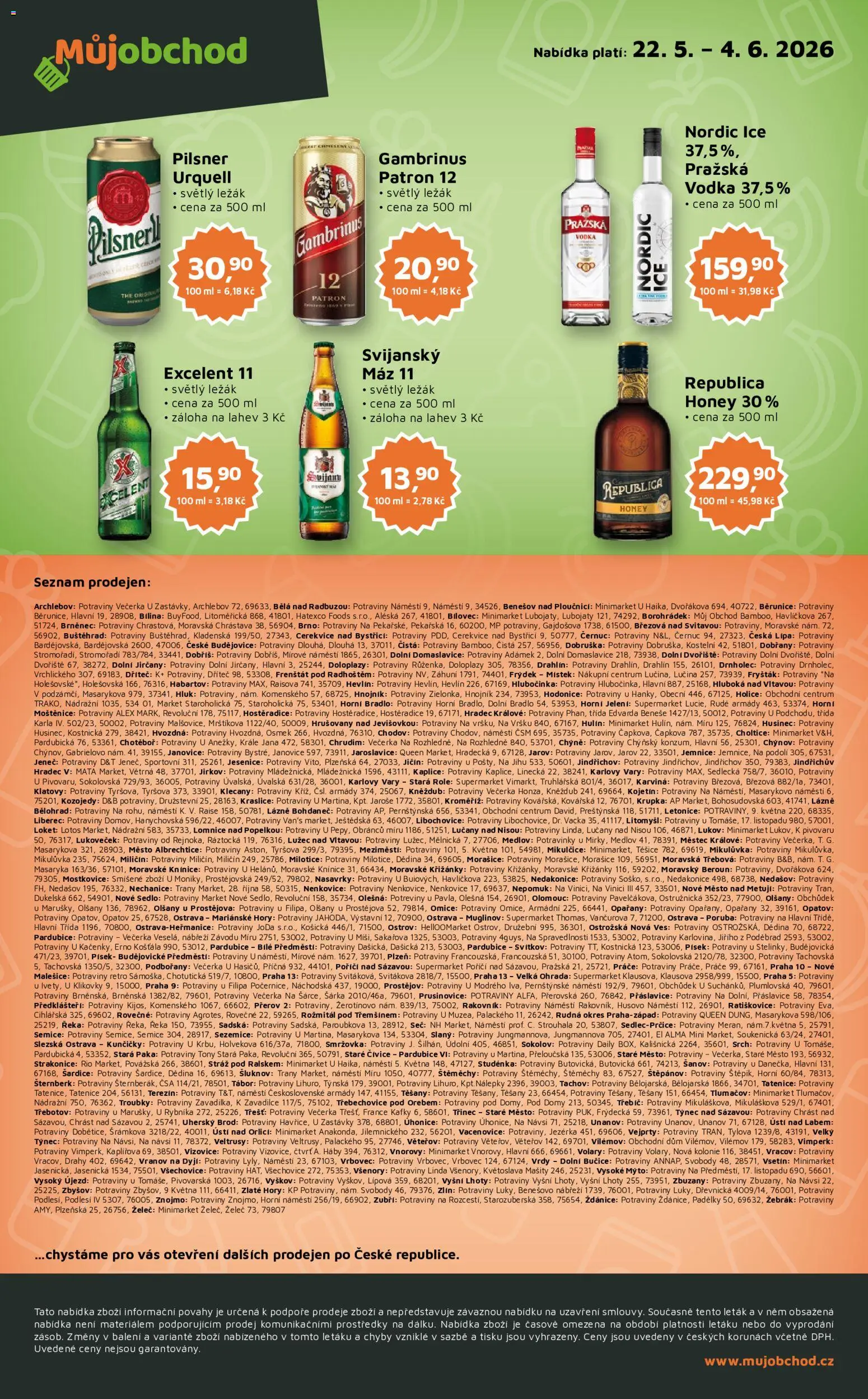 Můj obchod leták - Brand od 22.05.2026 | Strana: 4 | Produkty: Excelent 11, Vodka, Písek, Gambrinus