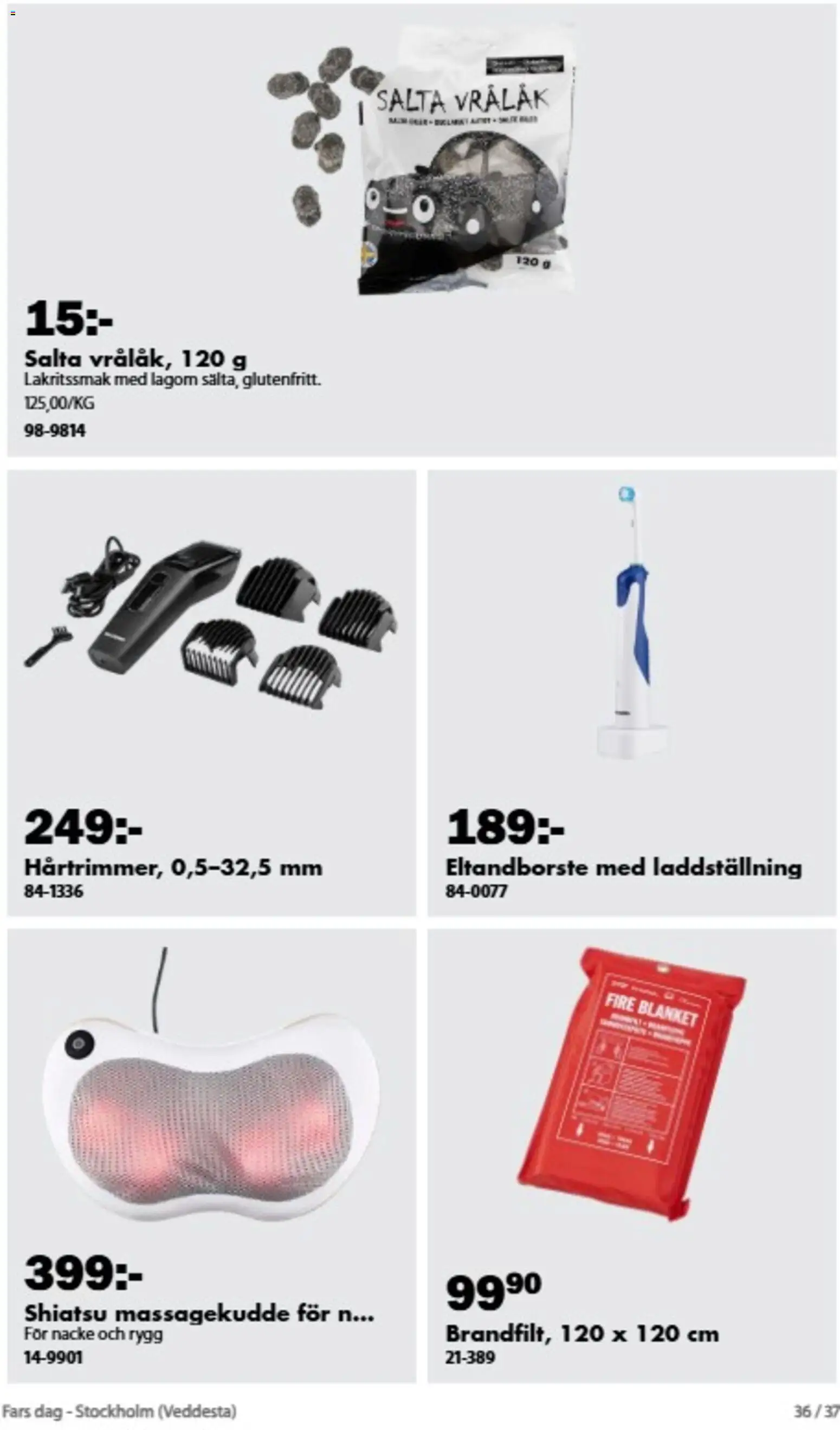 Biltema reklamblad aktuell från 26/10/2026 | Sida: 36 | Produkter: Eltandborste, Massagekudde