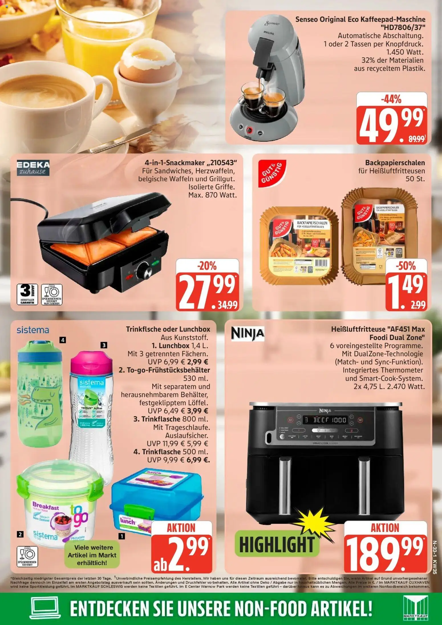 Marktkauf Prospekt Buxtehude (ab 24.08.2026) » Angebote online | Seite: 33 | Produkte: Philips, Senseo, Waffeln, Heißluftfritteuse