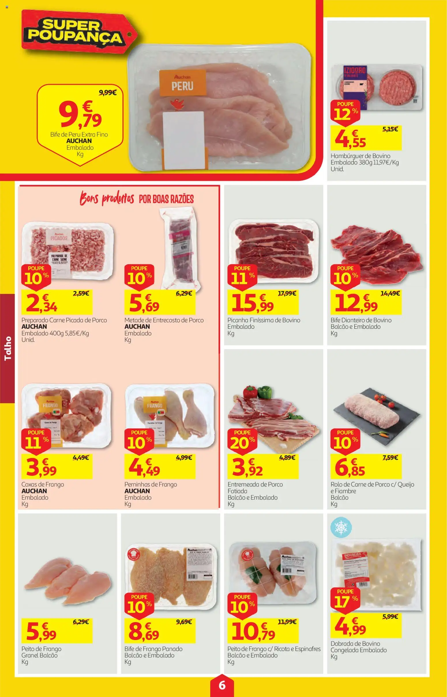 Auchan folheto │ válido de 22/10/2026 | Página: 6 | Produtos: Espinafres, Hambúrguer, Carne picada, Queijo