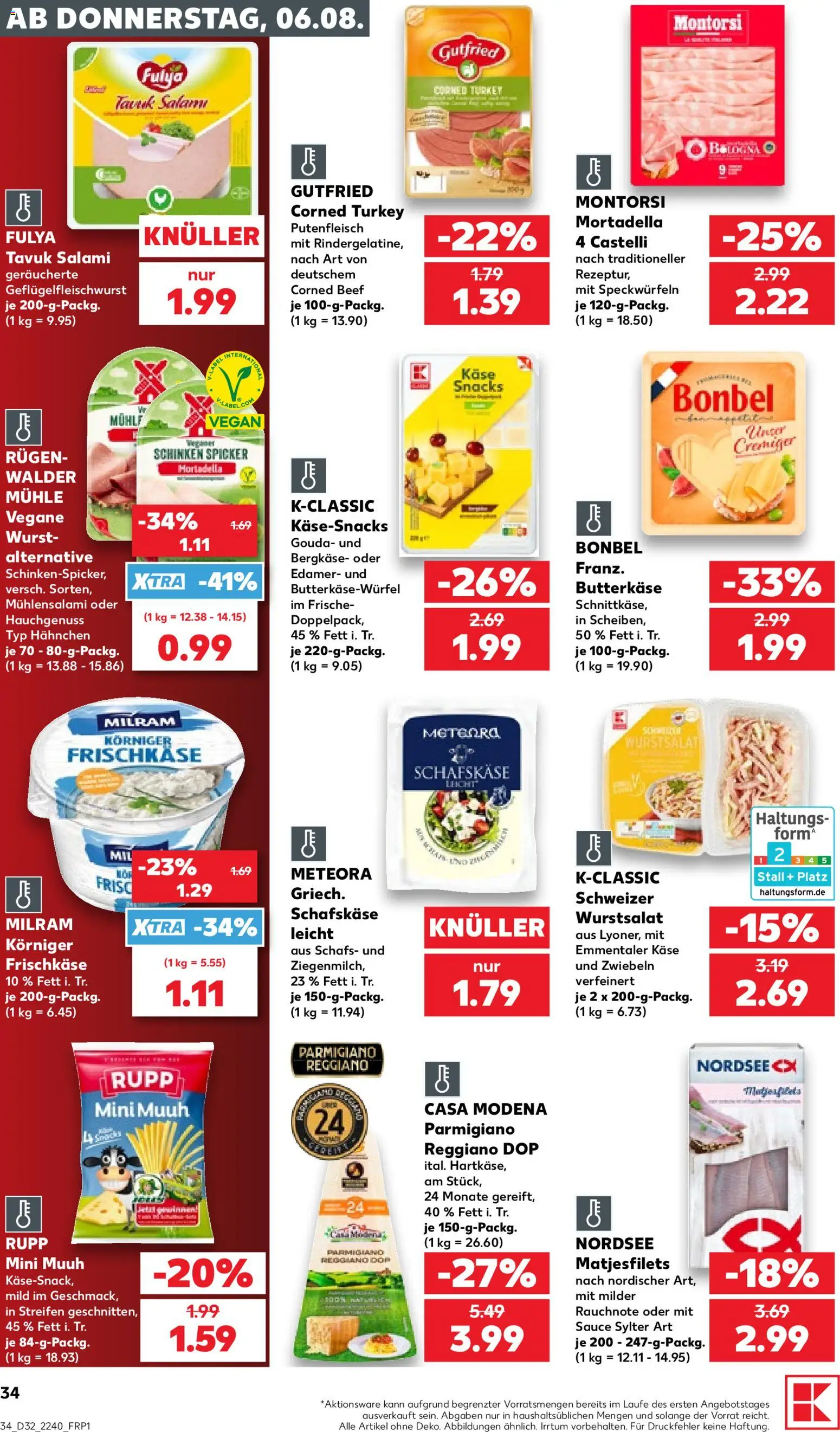 Kaufland Prospekt Stuttgart – gültig ab 06.08.2026 | Seite: 34 | Produkte: Edamer, Wurst, Schinken, Schafskase