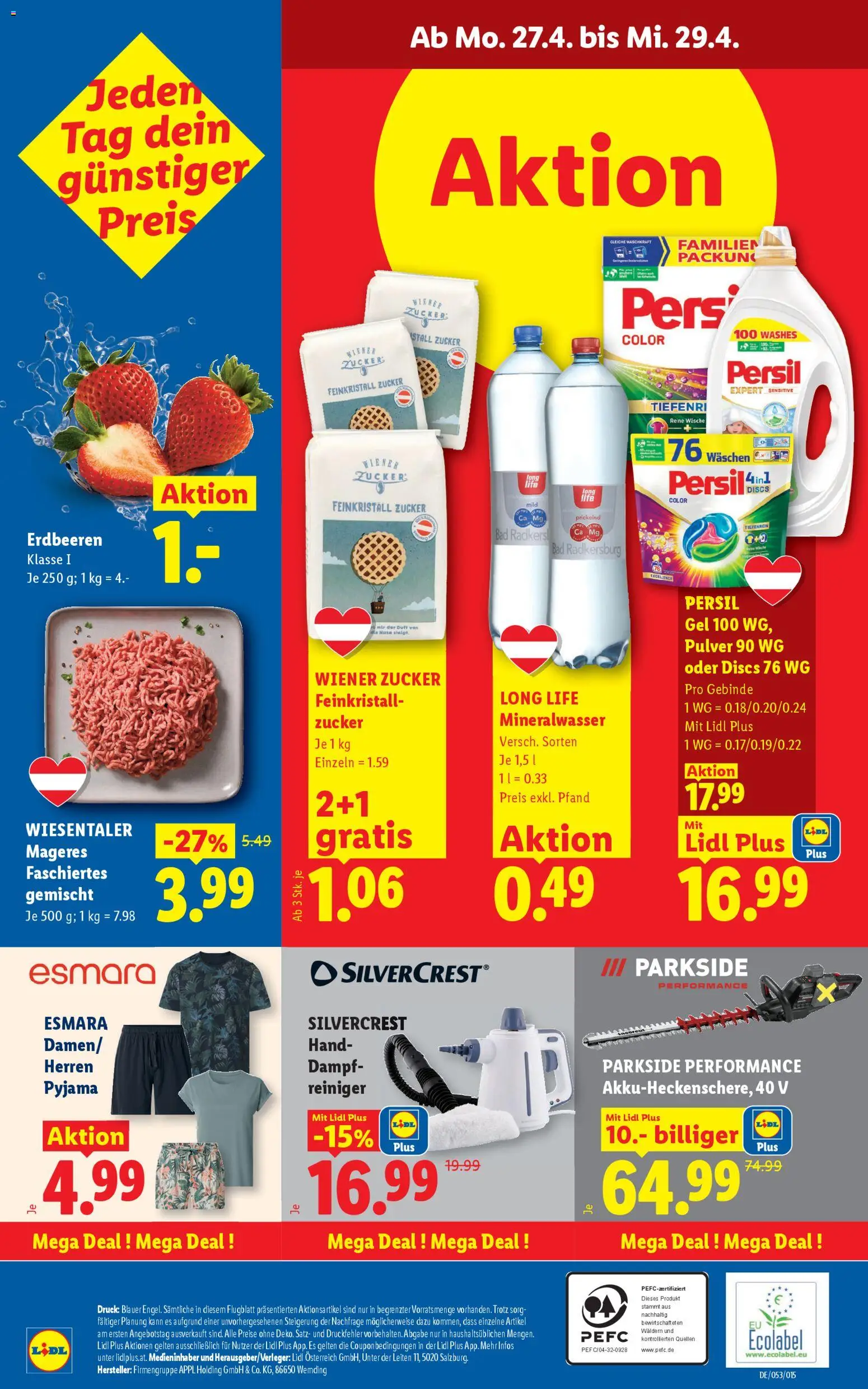 Lidl Flugblatt - Oberpullendorf, Güssing, Oberwart gültig ab 23.04.2026 | Seite: 34 | Produkte: Erdbeeren, Pyjama, Zucker, Bad