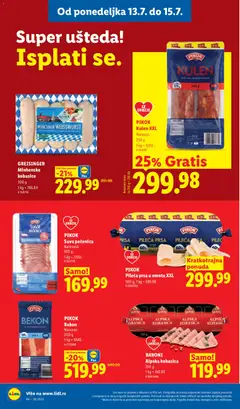 PIKOK Pileća prsa u omotu XXL, Pileća prsa - pregled Lidl kataloga - važi od 09.07.2026 | Strana: 88 | Proizvode: Pileća prsa, Senf, Kobasica, Pečenica