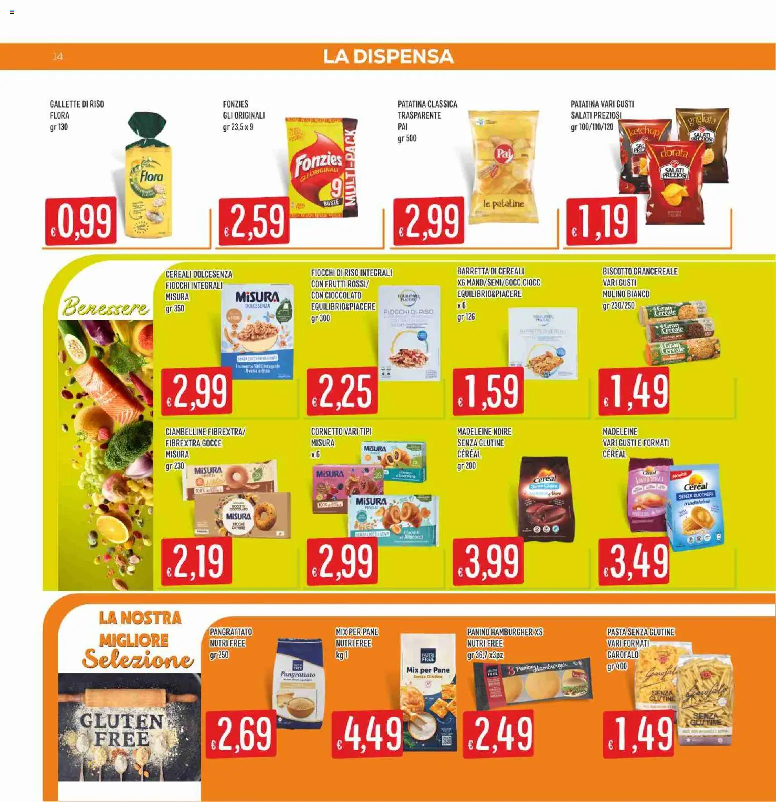 Volantino SISA del 20/08/2026 | Pagina: 14 | Prodotti: Senza glutine, Cioccolato, Madeleine, Fiocchi
