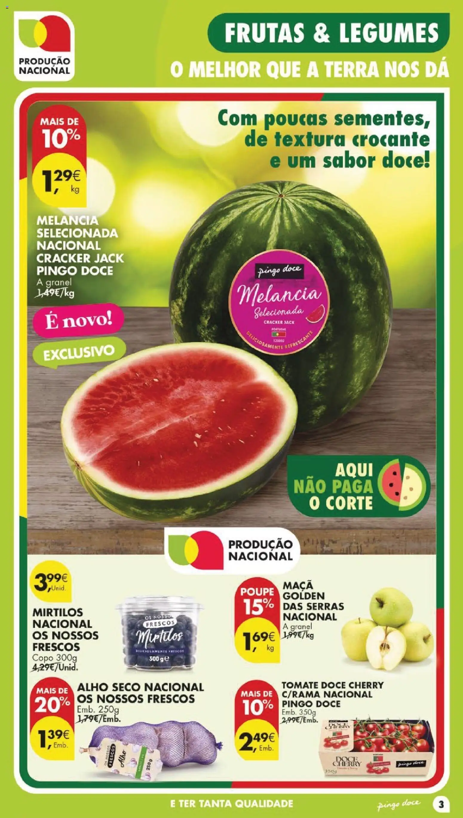Pingo Doce folheto │ válido de 21/07/2026 | Página: 3 | Produtos: Maça, Tomate, Melancia, Mirtilos