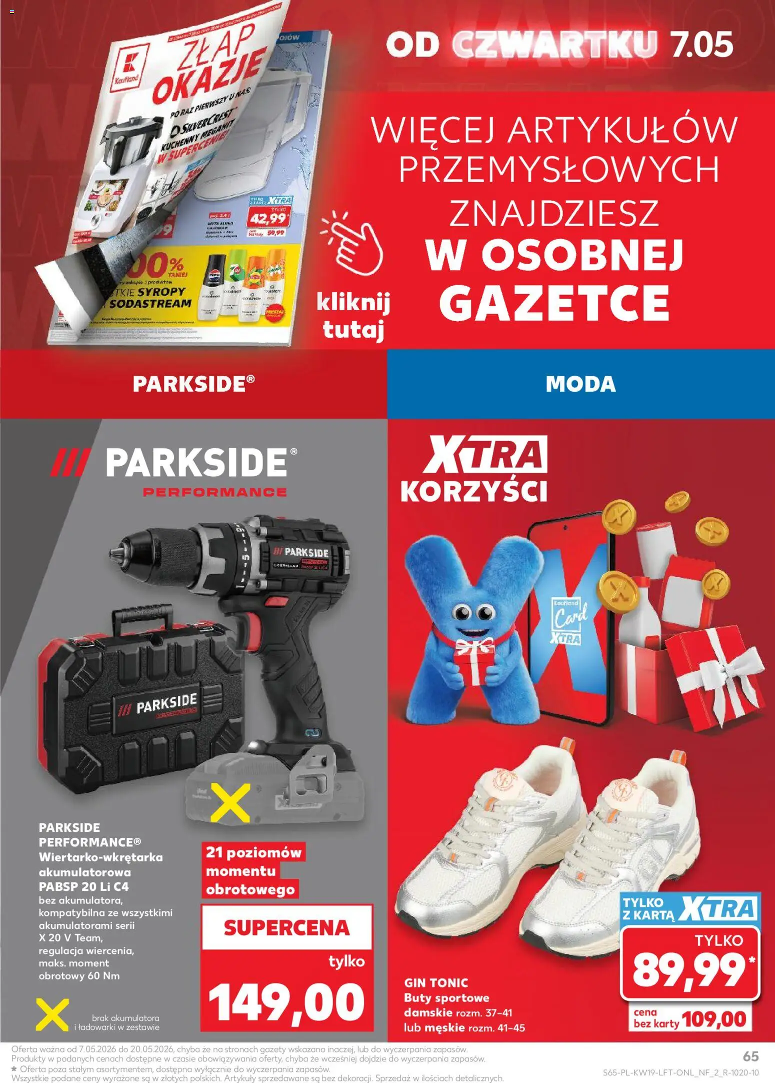 Kaufland Polsko leták od 07.05.2026 | Strana: 65 | Produkty: Parkside, Gin, Tonic, Karty