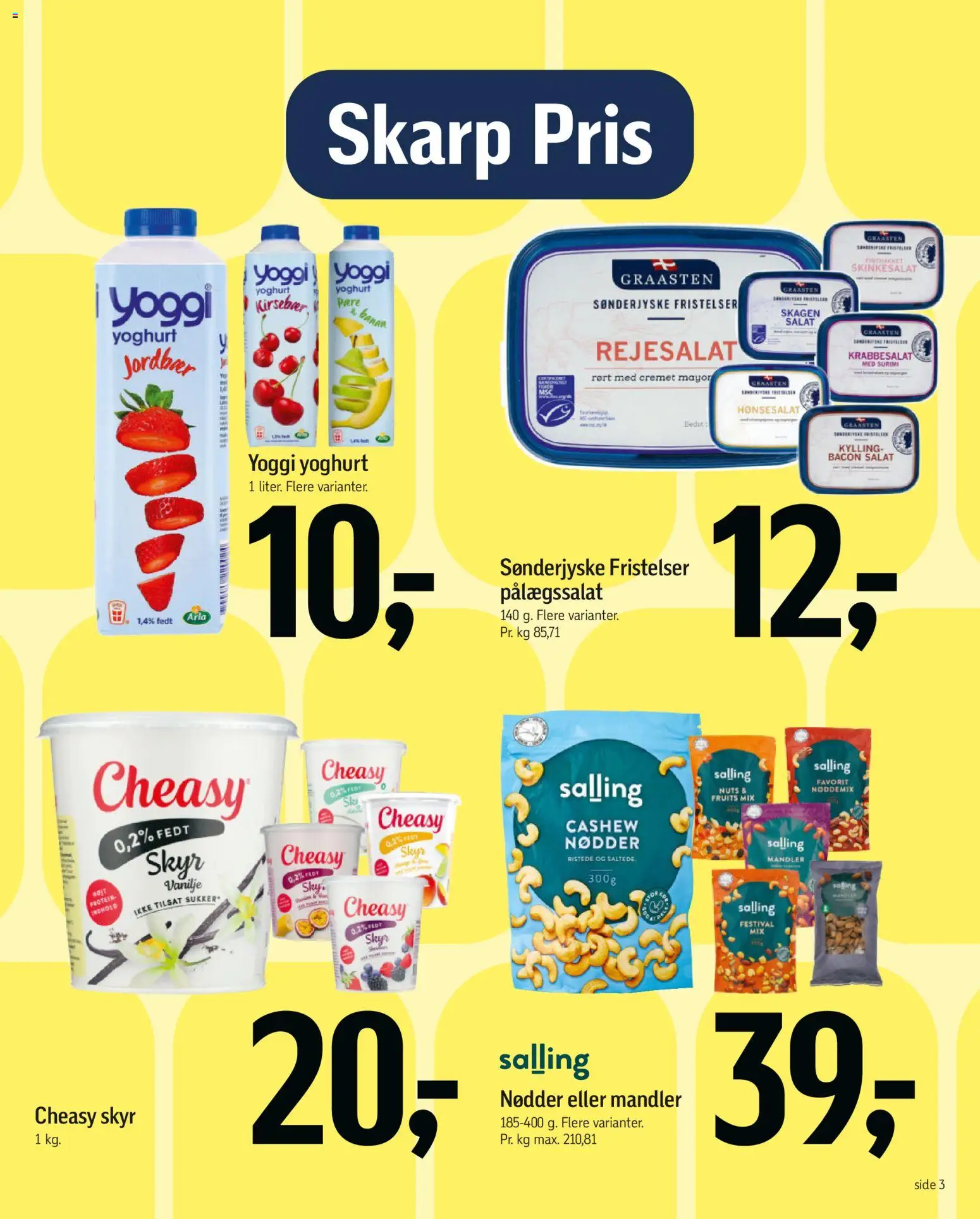 Føtex tilbudsavis – gyldig fra 15.05.2026 | Side: 3 | Produkter: Yoghurt, Nødder, Salat, Sukker