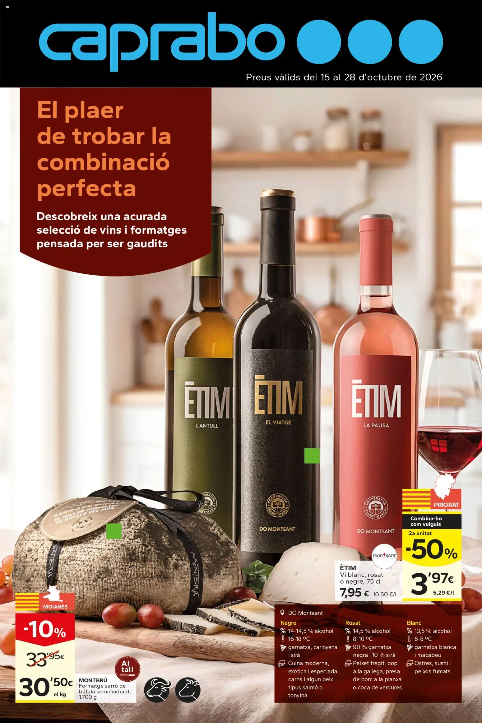 Caprabo El plaer de trobar la combinació perfecta │ válido desde el 15/10/2026 | Página: 1 | Productos: Sushi, Alcohol