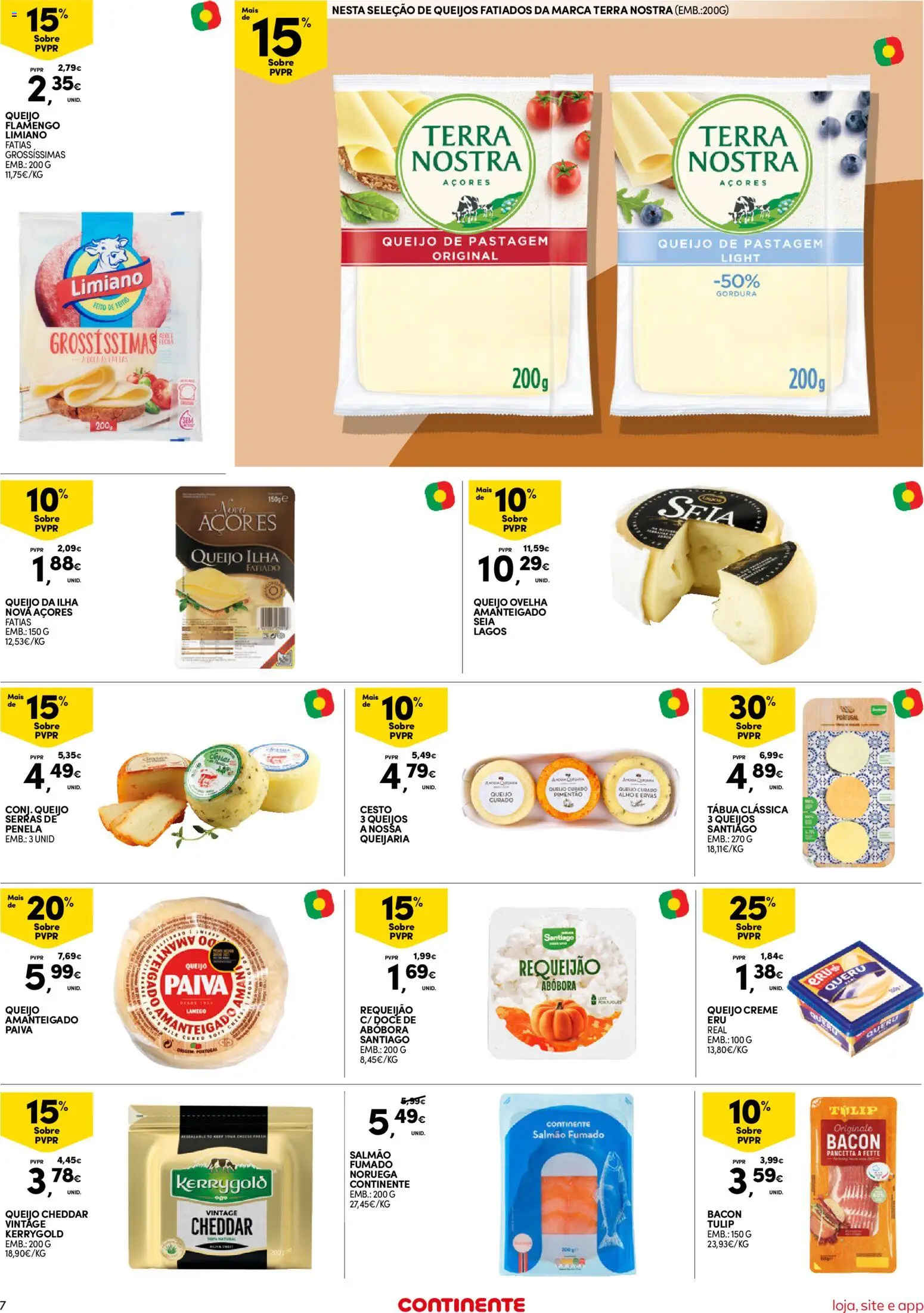 Continente folheto Bom Dia │ válido de 20/10/2026 | Página: 7 | Produtos: Queijo creme, Salmão, Pancetta, Alho