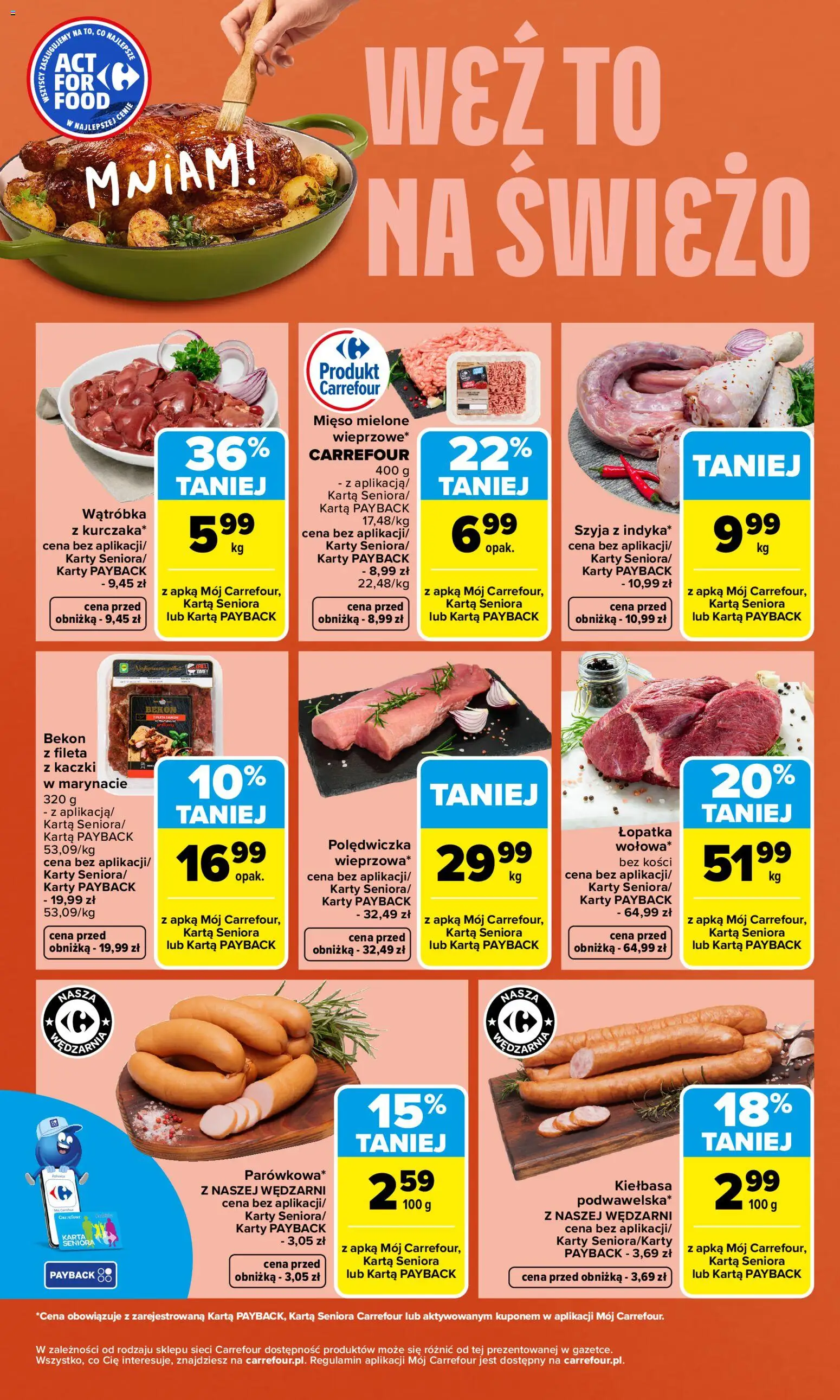 Carrefour gazetka - Weź to na świeżo od 25.05.2026 | Strona: 3 | Produkty: Kiełbasa, Mięso, Bekon, Wątróbka