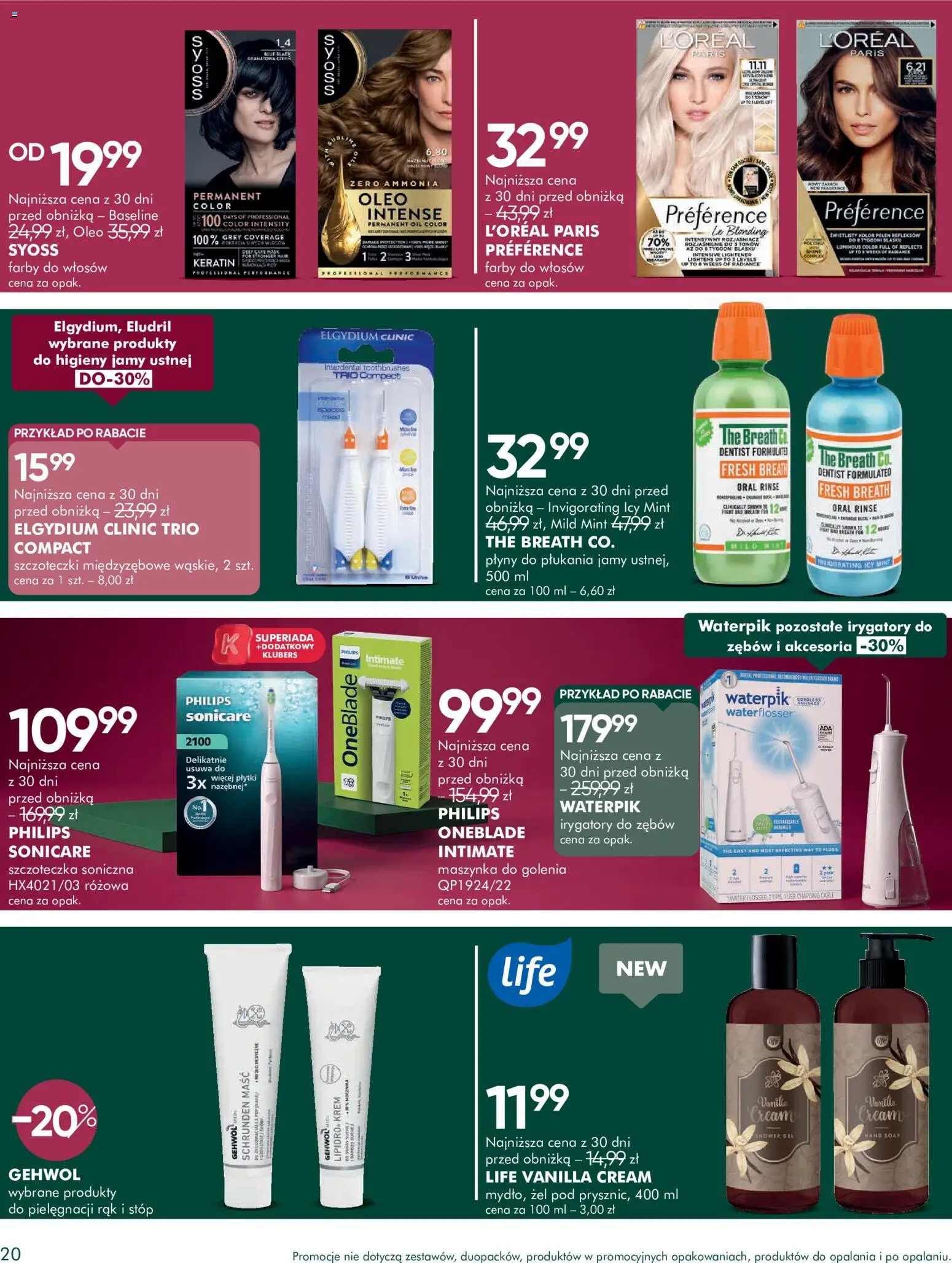 Super-pharm gazetka od 19.09.2026 | Strona: 20 | Produkty: Rozjaśniacz, USB, Maszynka do golenia, Krem