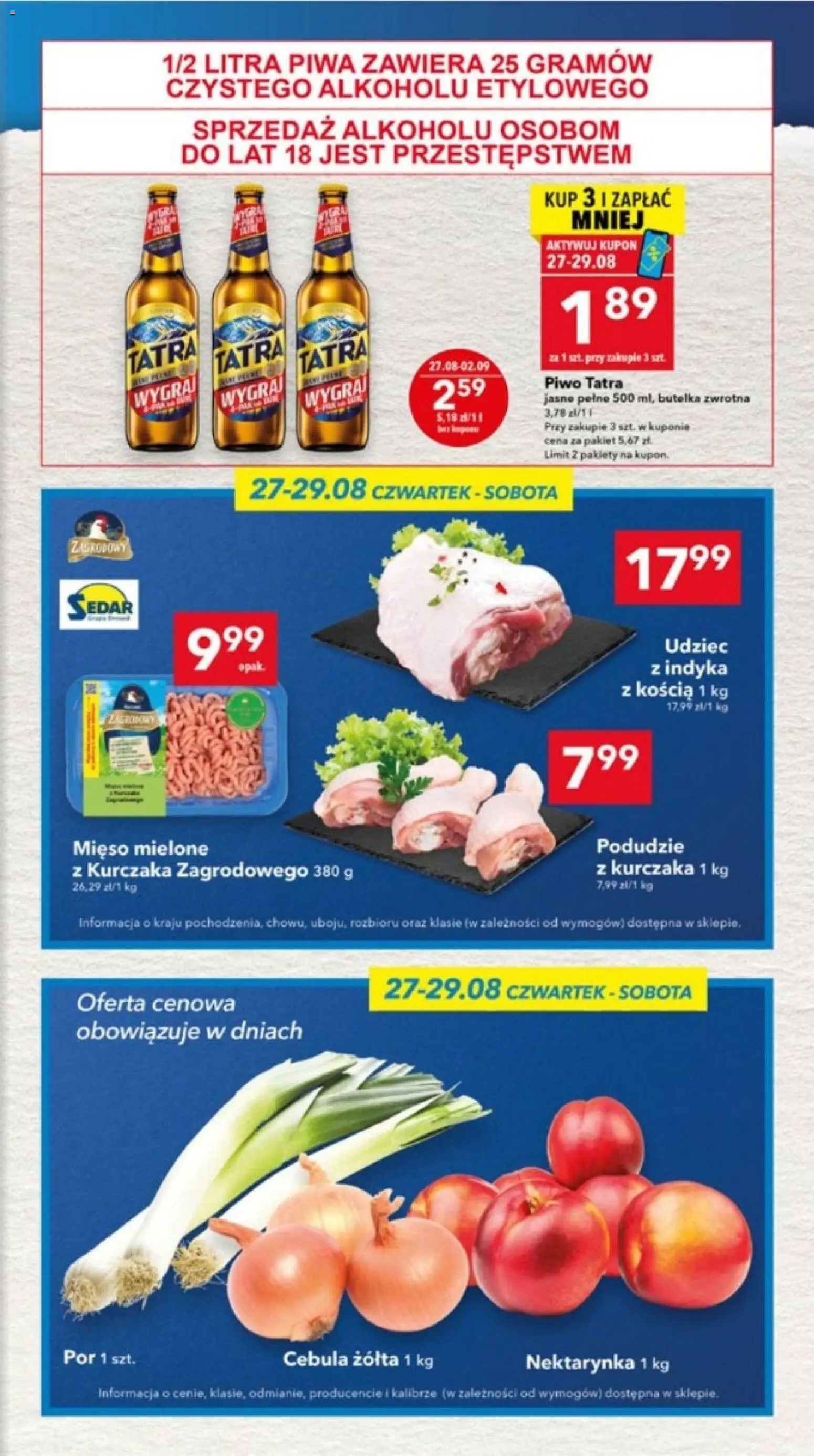Lewiatan gazetka - Lublin od 27.08.2026 | Strona: 3 | Produkty: Mięso, Mięso mielone, Por, Piwo