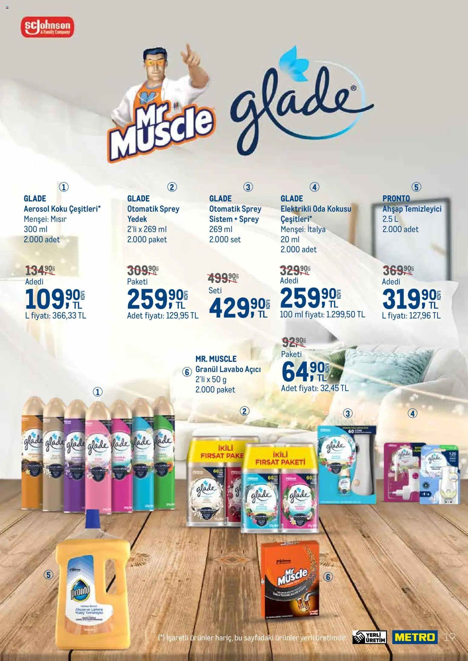 Metro - Temizlik | Kişisel bakım - 01.03.2026 tarihinden itibaren geçerlidir | Sayfa: 19 | Ürünler: Oda kokusu, Lavabo, Koku, Lavabo açıcı