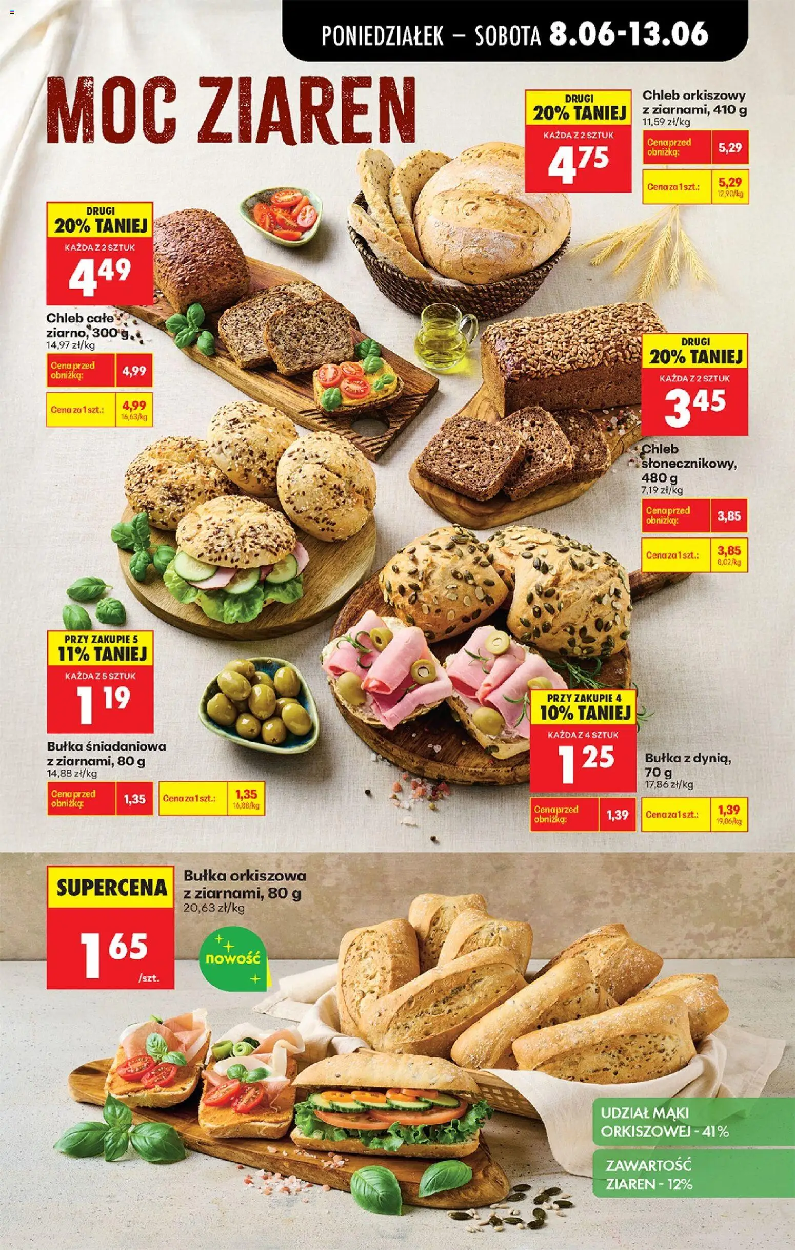 Biedronka gazetka od poniedziałku od 08.06.2026 | Strona: 47 | Produkty: Bułka, Chleb