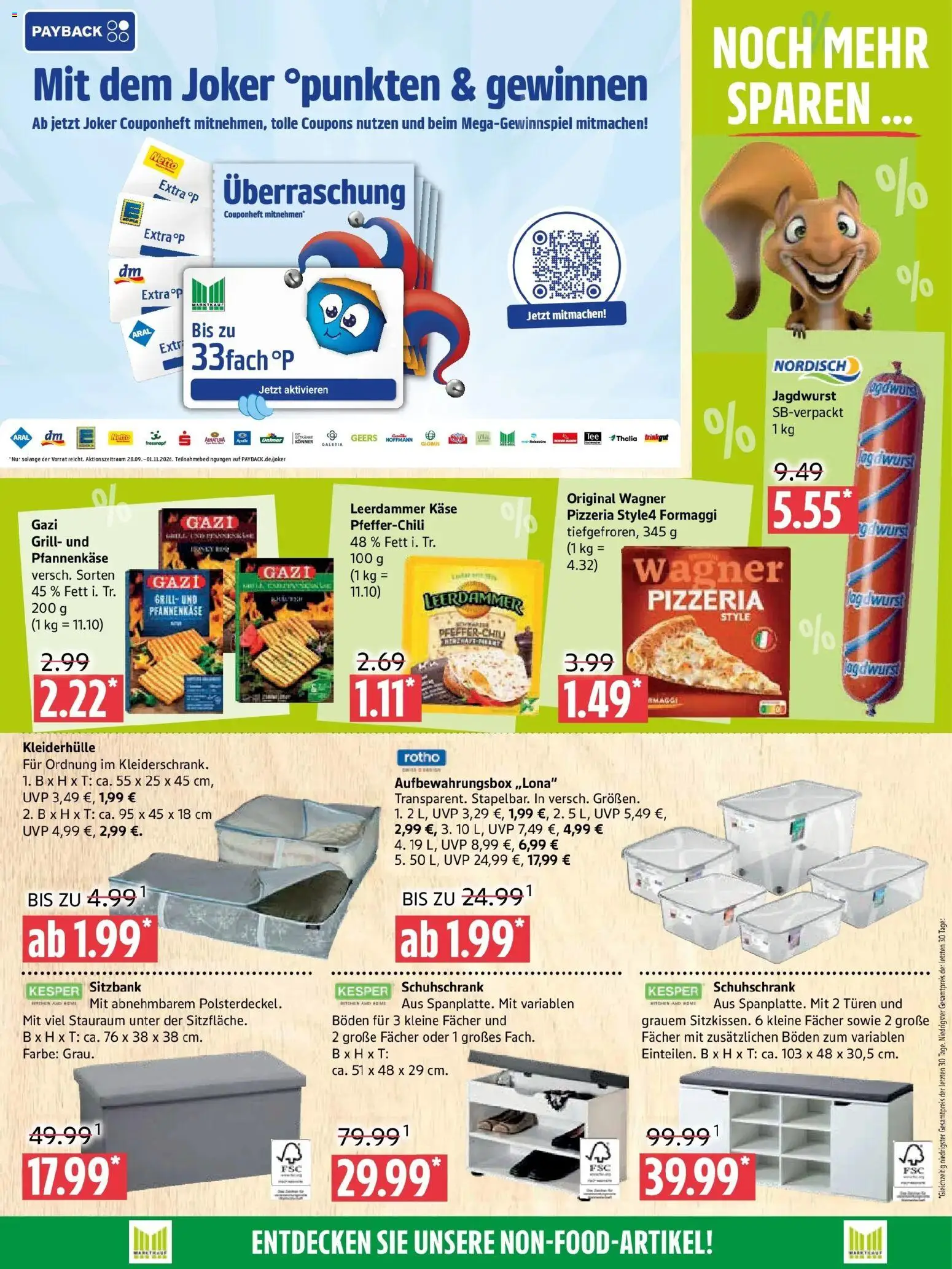 Marktkauf Prospekt Prenzlau (ab 28.09.2026) » Angebote online | Seite: 9 | Produkte: Sitzbank, Käse, Leerdammer, Wurst