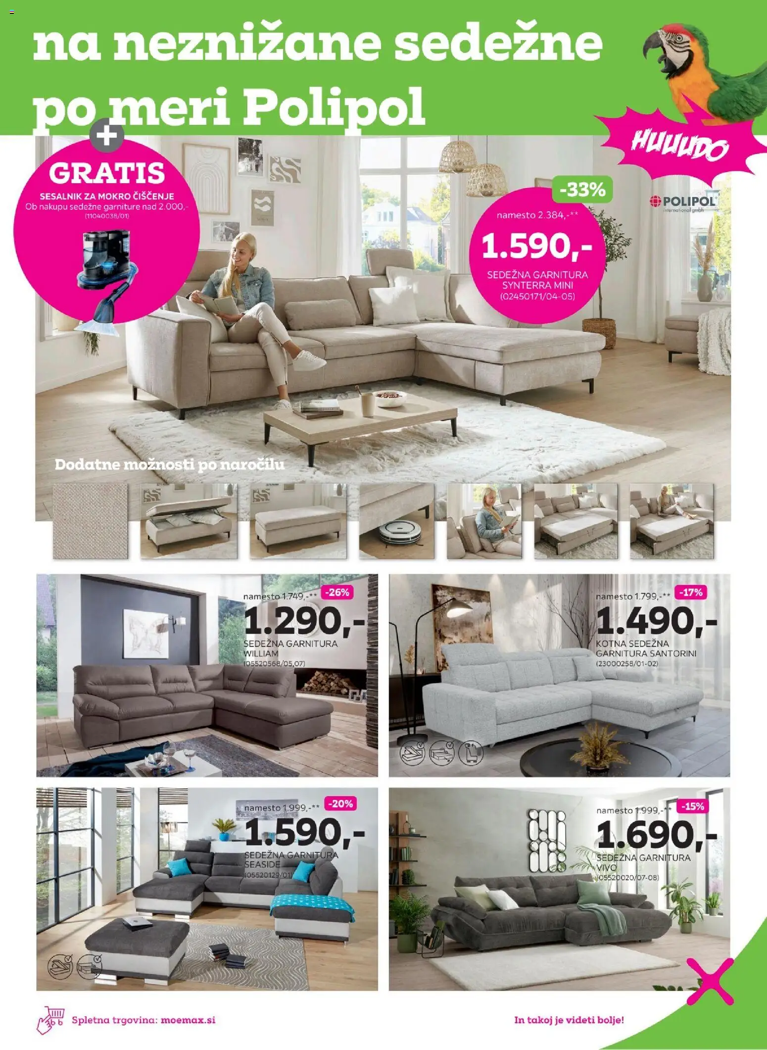 Novi Mömax katalog ponudbe – veljaven od 16.08.2026 | Stran: 5 | Izdelki: Sedezna garnitura, Sesalnik