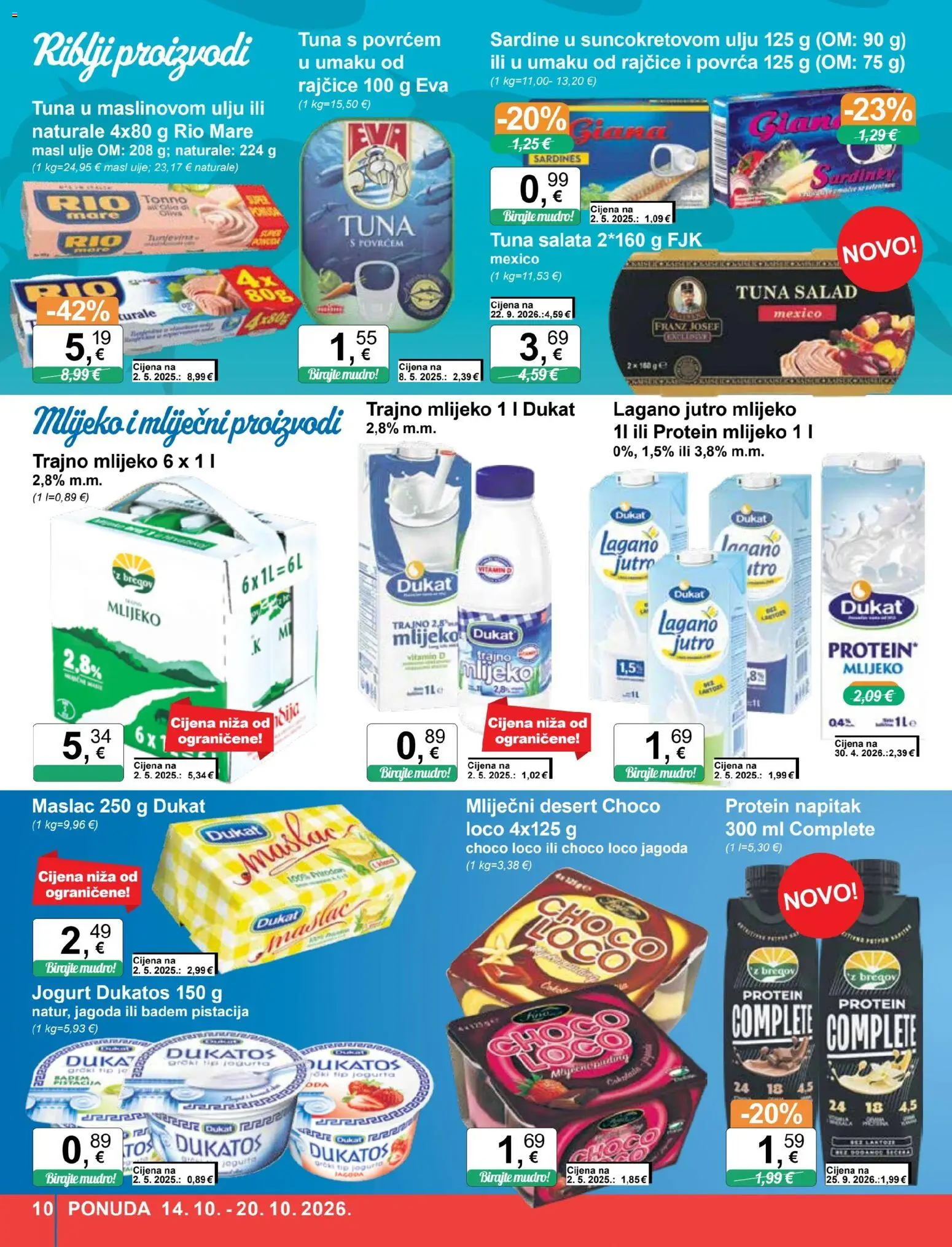 KTC katalog | vrijedi od 14.10.2026 | Stranica: 10 | Proizvodi: Rio Mare, Maslac, Desert, Napitak