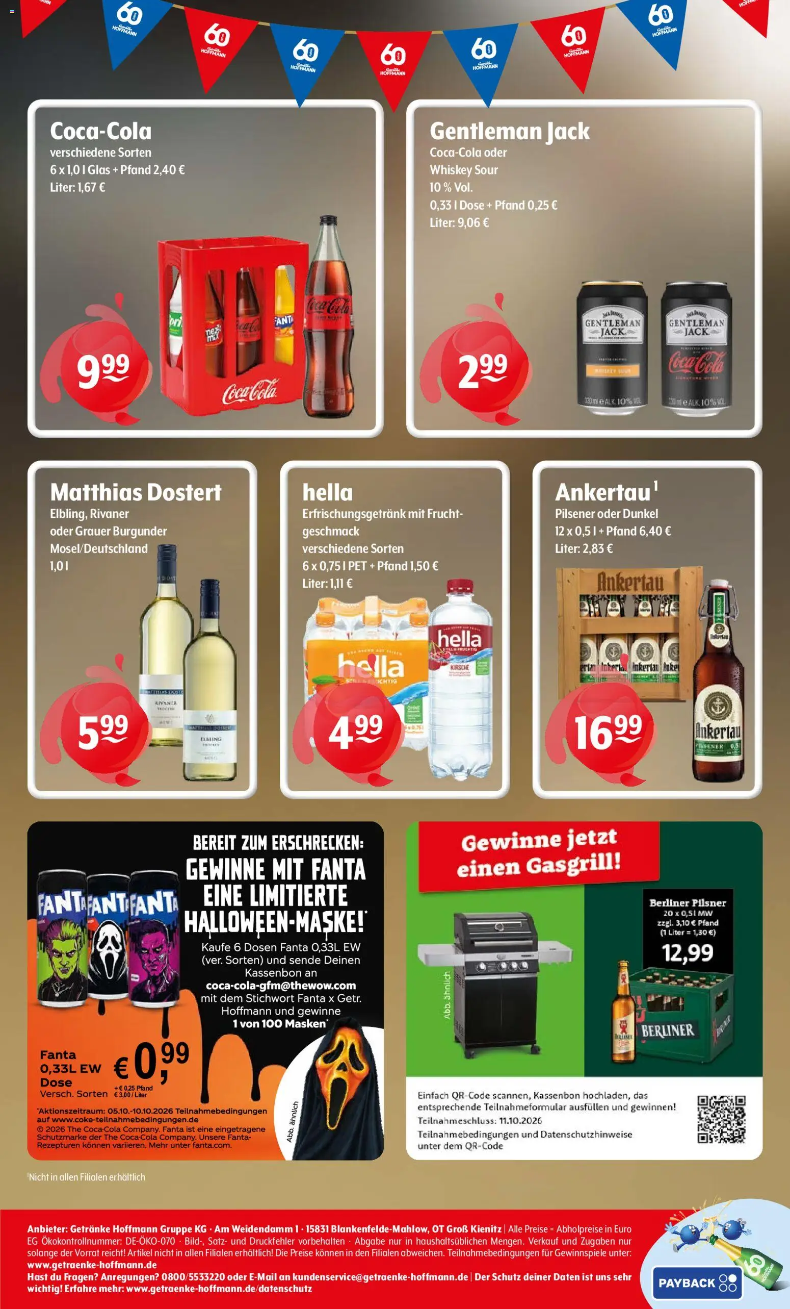Getränke Hoffmann Prospekt – gültig ab 05.10.2026 | Seite: 8 | Produkte: Berliner, Fanta, Cola, Whiskey
