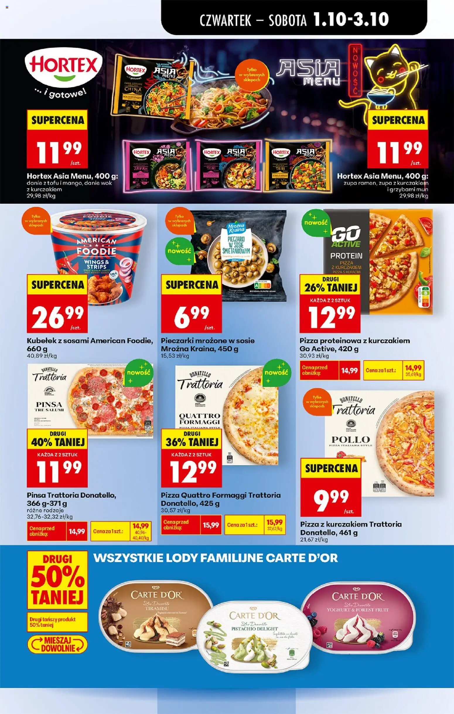 Biedronka gazetka od czwartku od 01.10.2026 | Strona: 41 | Produkty: Wok, Lody familijne, Carte D'or, Tiramisu