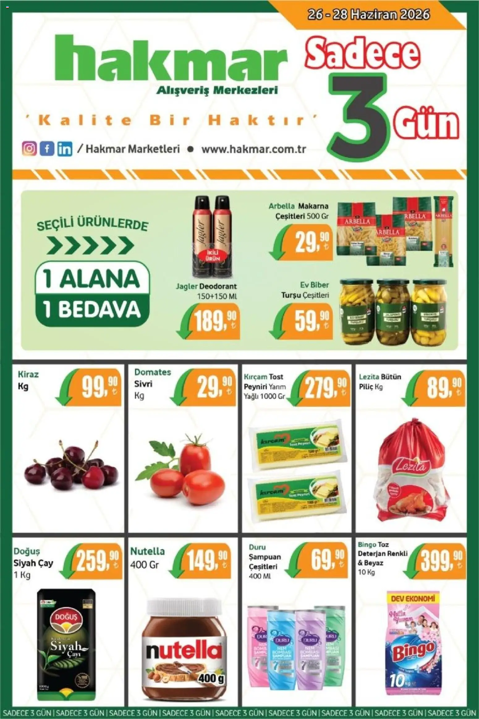 🛍️ Hakmar - Katalog Sadece 3 Gün, 26 Haziran 2026 itibariyle » Özel fırsatları keşfedin ve bugün tasarruf edin! 💰