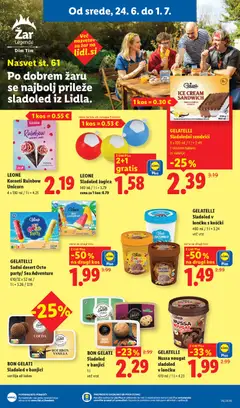 Lidl katalog akcije – veljaven od 24.06.2026 | Stran: 17 | Izdelki: Kos, Kakav, Sladoled