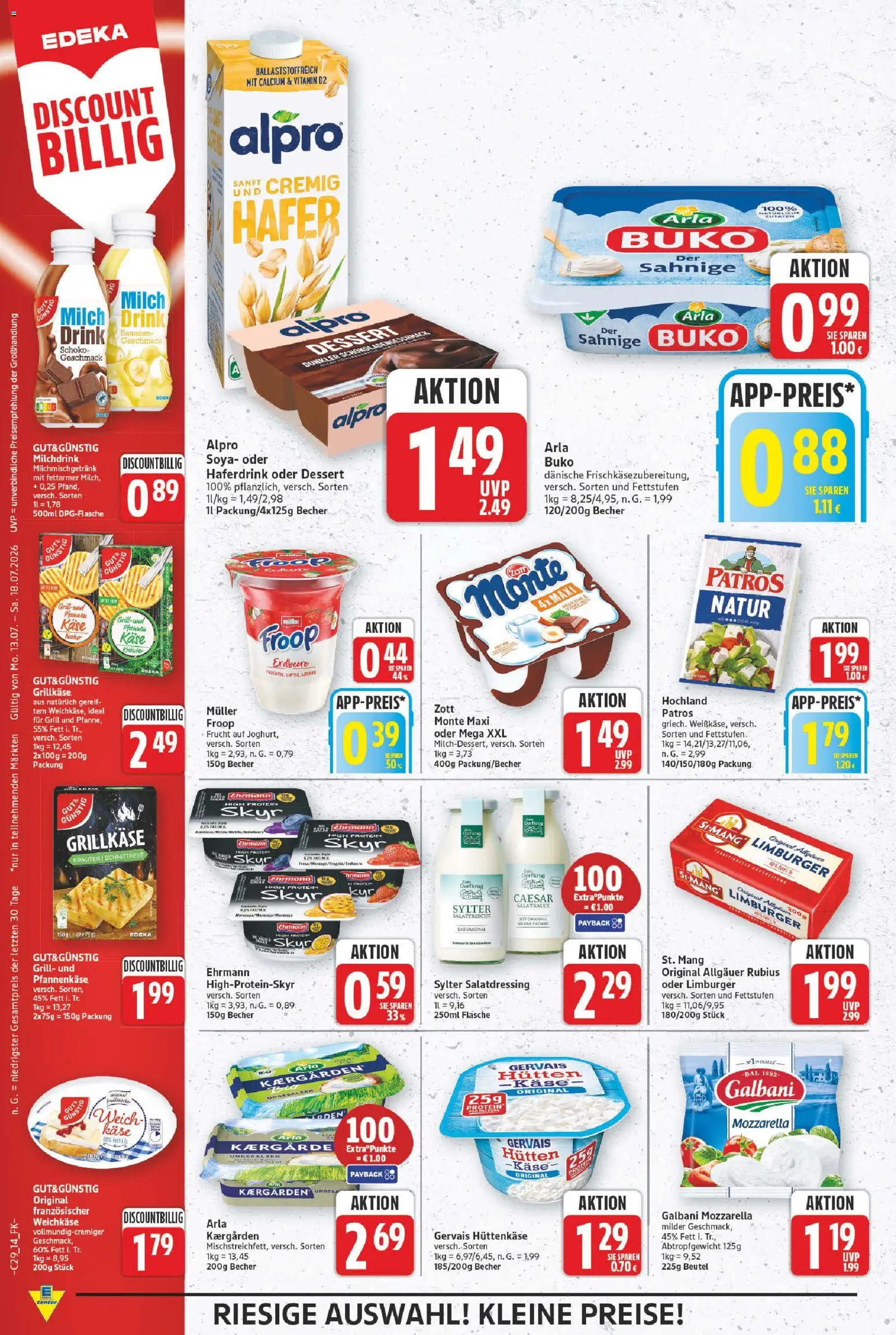 E center Prospekt – gültig ab 13.07.2026 | Seite: 14 | Produkte: Froop, Patros, Skyr, Alpro