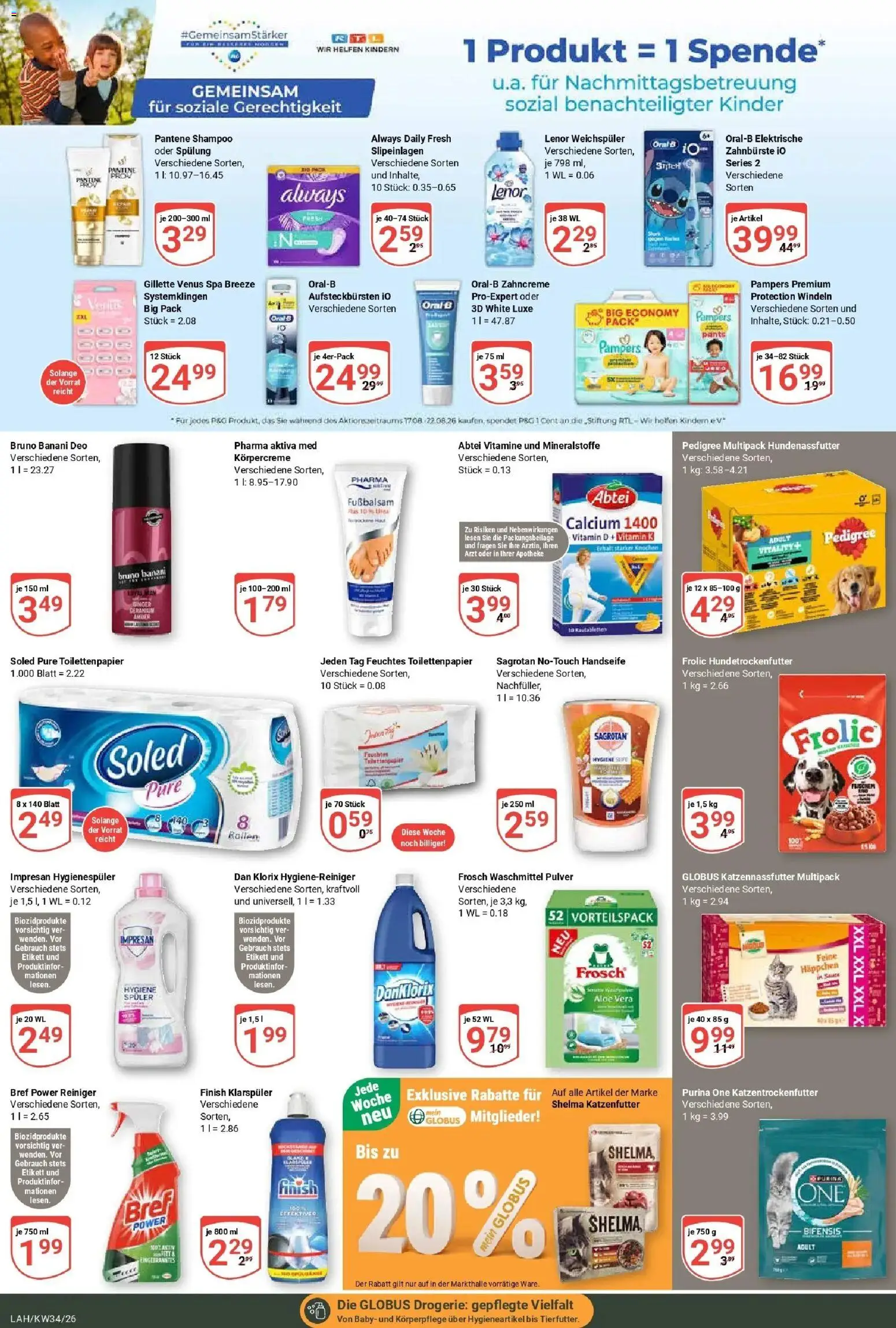 Globus Prospekt Lahnstein (ab 17.08.2026) » Angebote online | Seite: 20 | Produkte: Katzenfutter, Spülung, Seife, Toilettenpapier