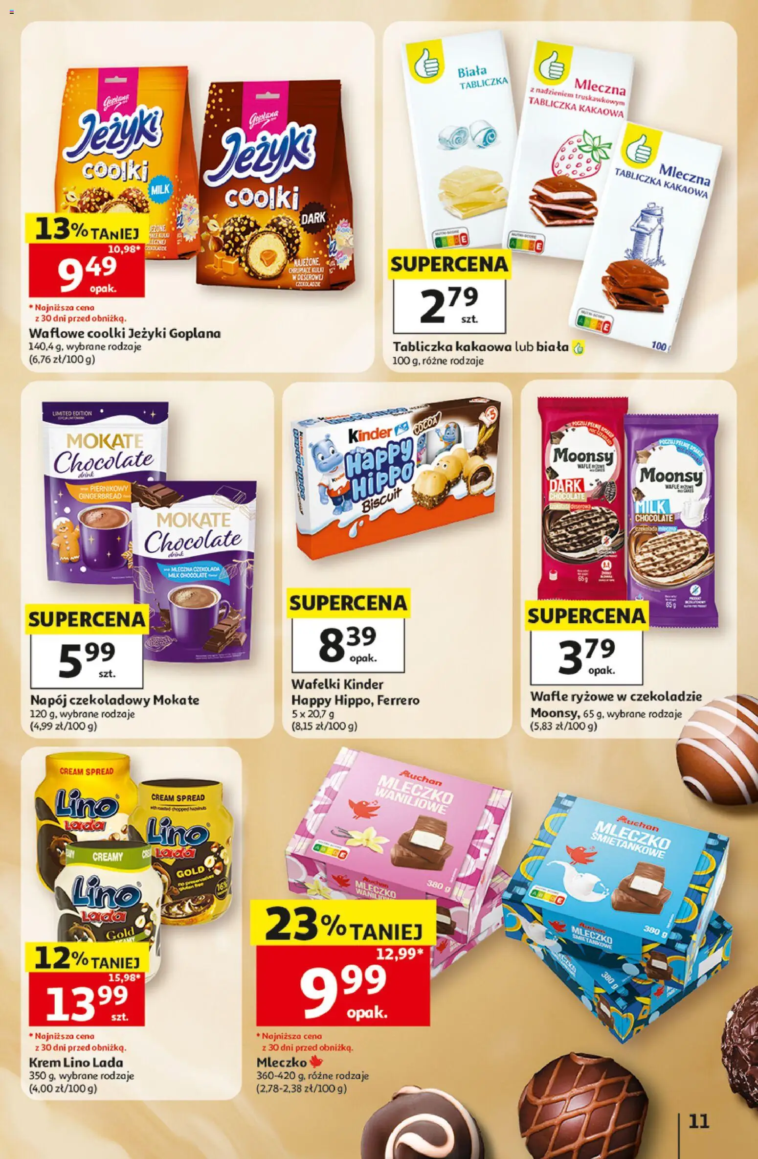 Auchan gazetka - Hipermarket od 29.10.2026 | Strona: 11 | Produkty: Wafle, Wafle ryżowe, Wafelki, Krem