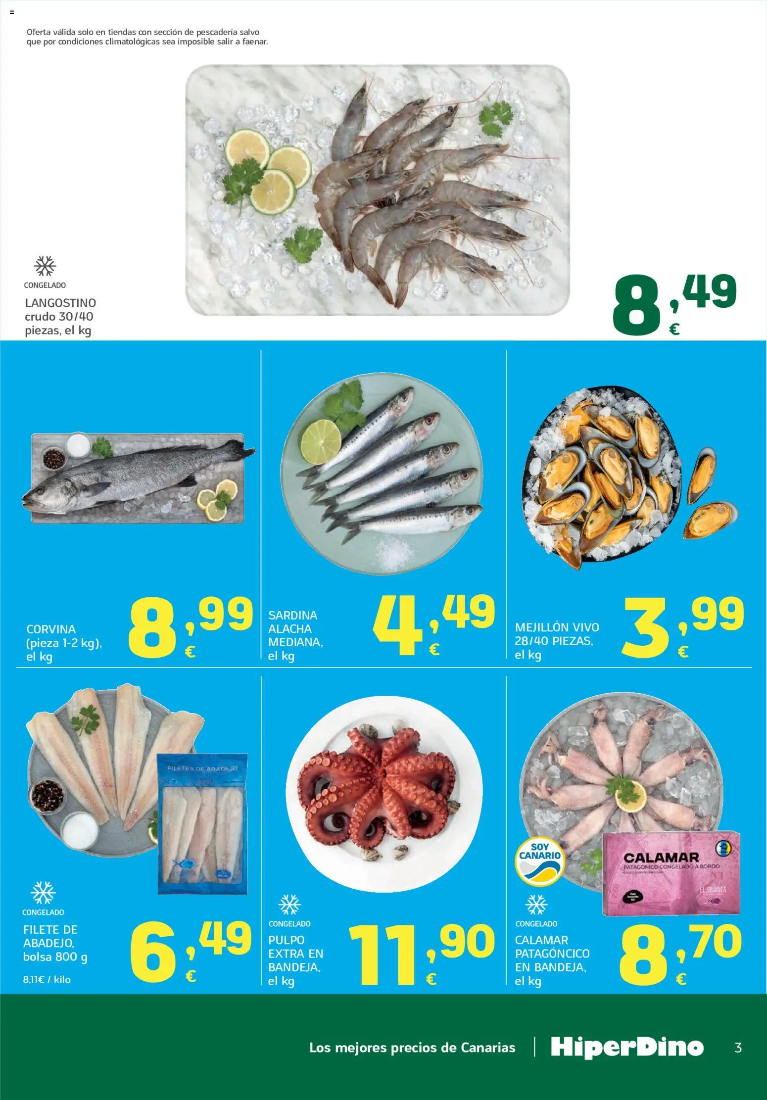 HiperDino folleto │ válido desde el 09/09/2026 | Página: 3 | Productos: Bolsa, Filete, Langostino