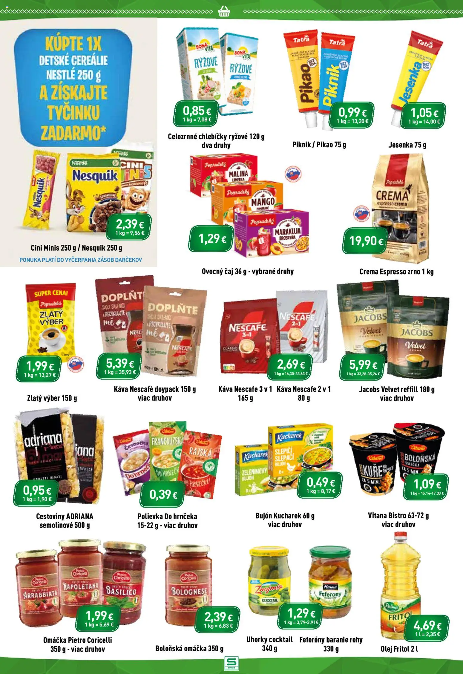 Nové Sintra akcie – leták je platný od 20.08.2026 | Strana: 9 | Produkty: Káva, Ovocný čaj, Mango, Uhorky