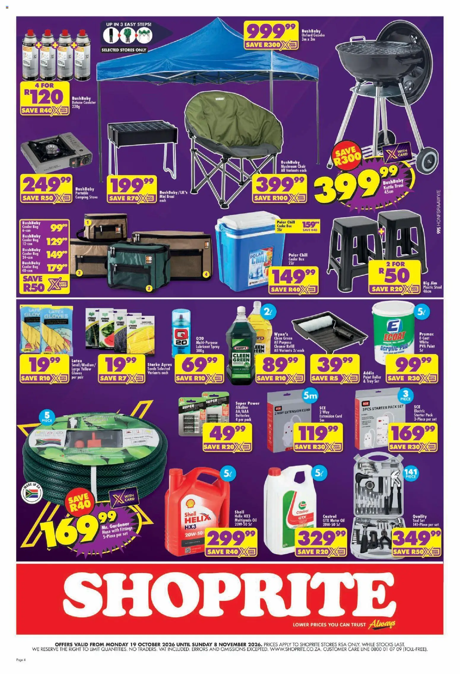 New Shoprite catalogue – valid from 19/10/2026 | Page: 4 | Products: Stool, Bag, Chair, Cooler