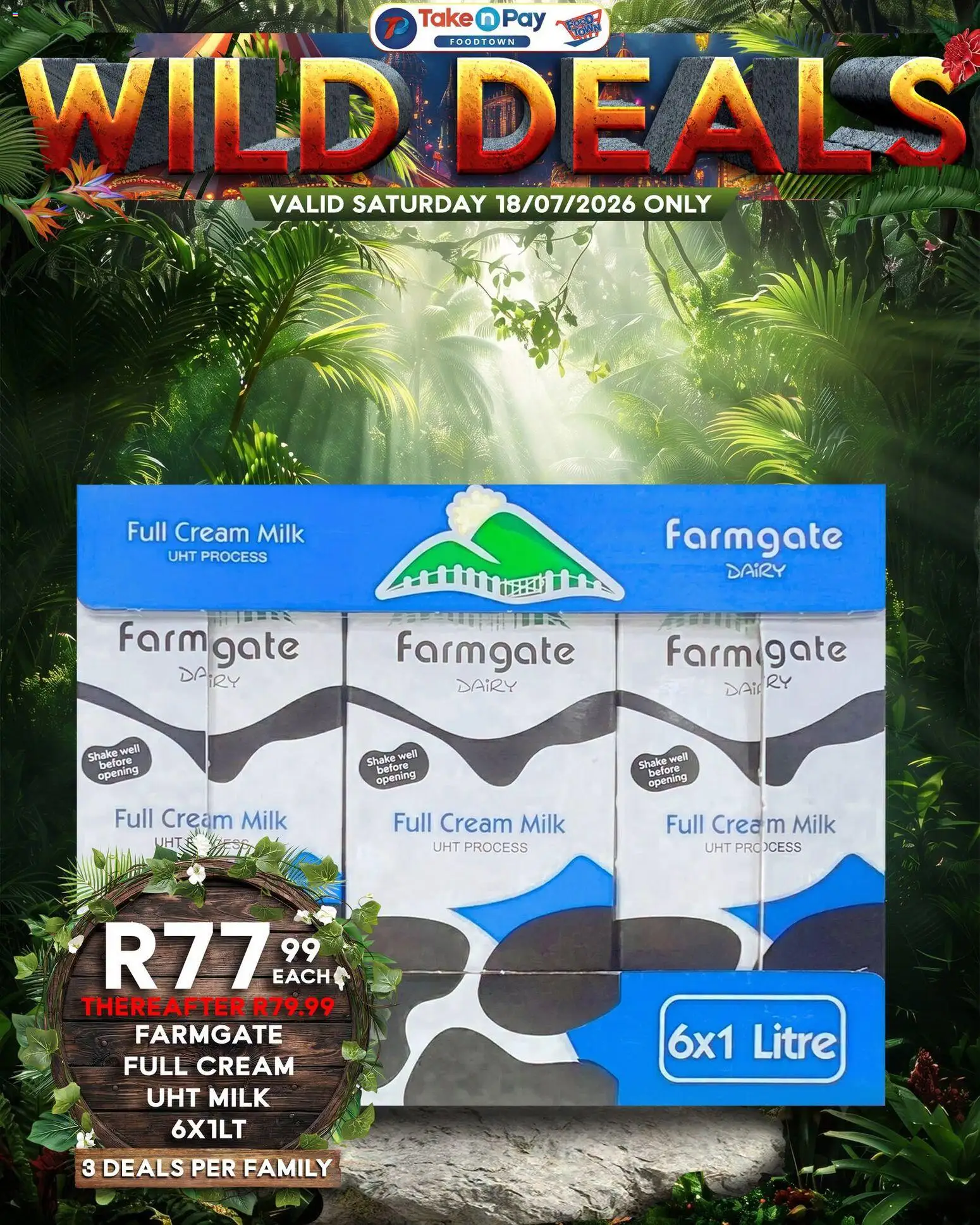 New Take n Pay catalogue – valid from 18/07/2026 | Page: 3 | Products: Milk, Gate, Cream