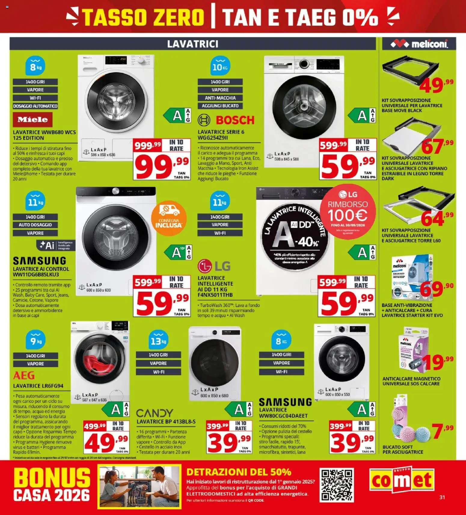 Volantino Comet del 16/07/2026 | Pagina: 31 | Prodotti: Ammorbidente, Anticalcare, Lavatrice, Asciugatrice