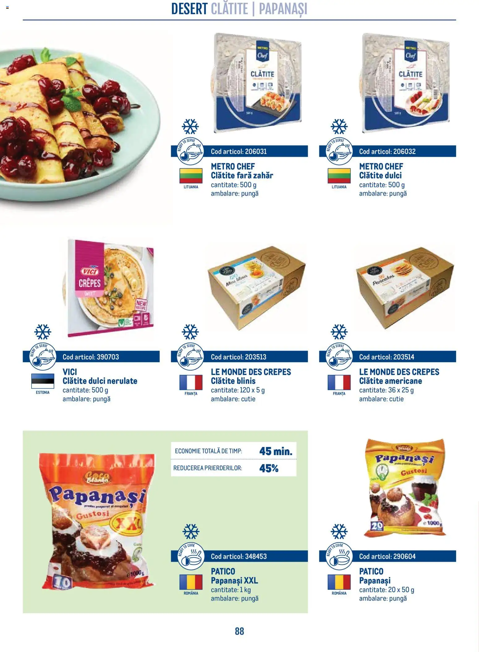 Noul catalog Metro – valabil de la 21.04.2026 | Pagină: 88 | Produse: Pungă, Cutie, Clătite, Zahăr