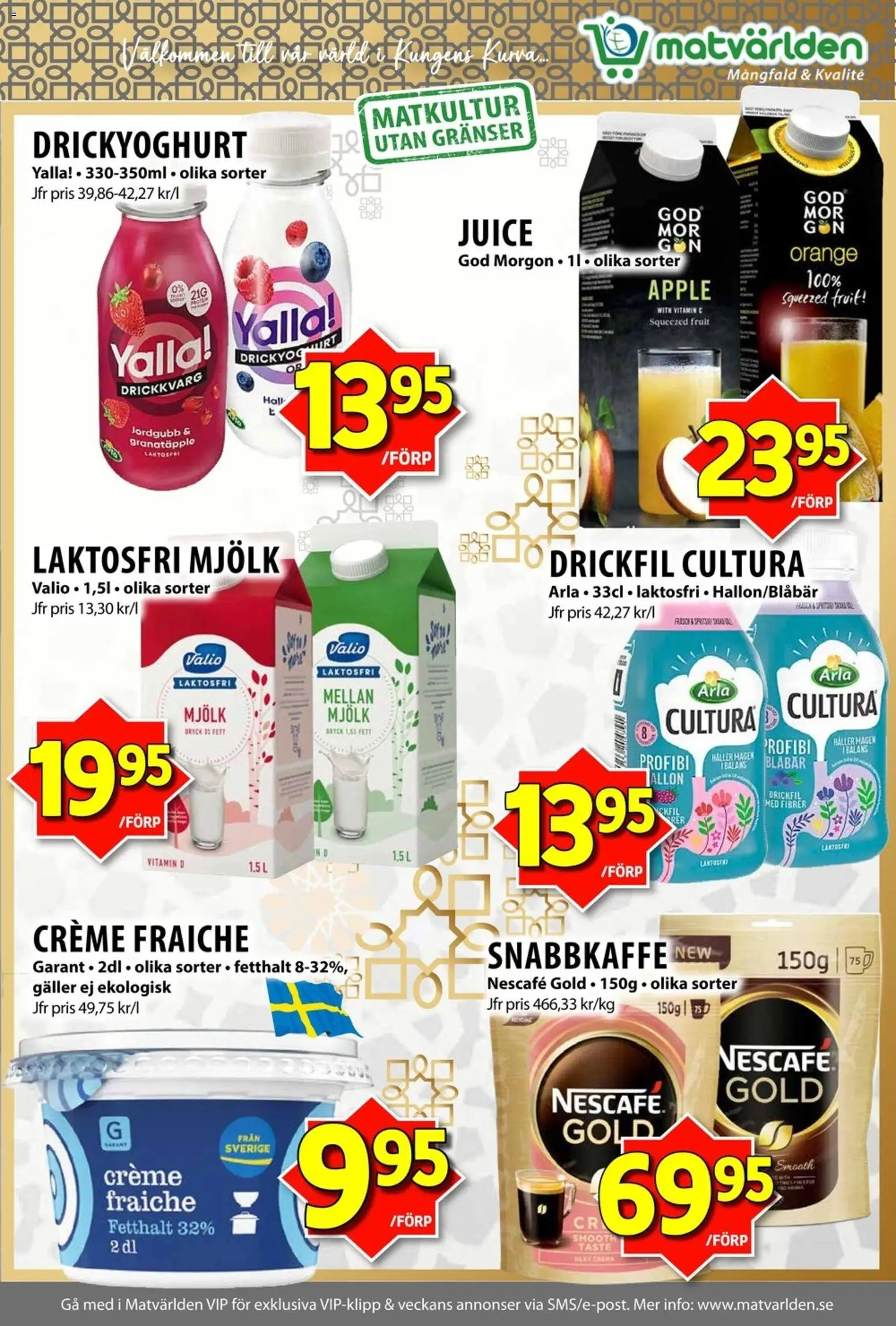 Matvärlden reklamblad aktuell från 04.05.2026 | Sida: 6 | Produkter: Galler, Creme fraiche, Äpple, Blåbär