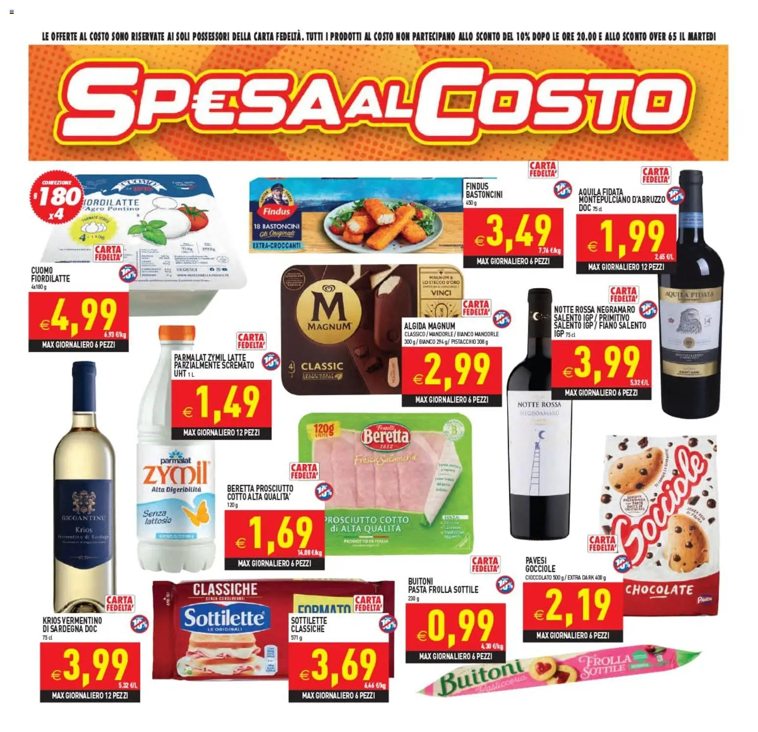 Volantino PIM Supermercati del 10.06.2026 | Pagina: 2 | Prodotti: Latte, Prosciutto, Pasta, Mandorle