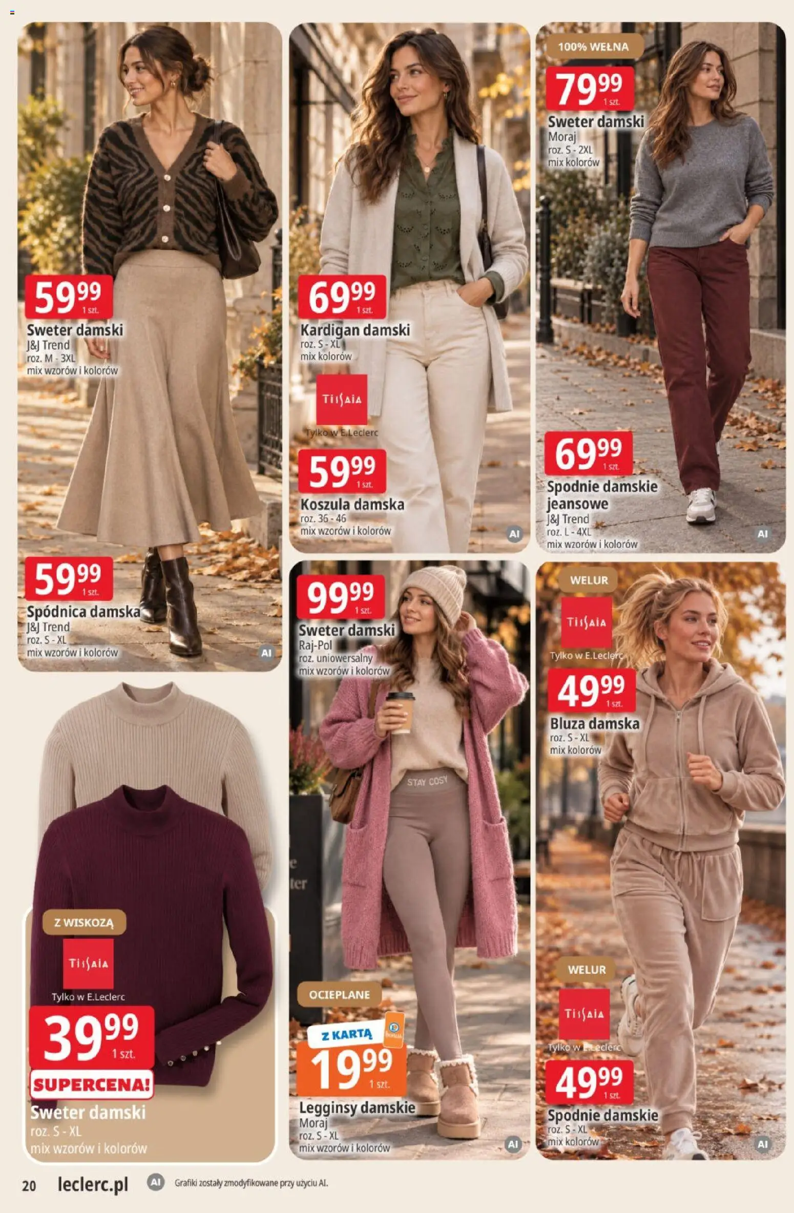 E.Leclerc gazetka od 20.10.2026 | Strona: 20 | Produkty: Koszula, Karta, Legginsy, Legginsy damskie