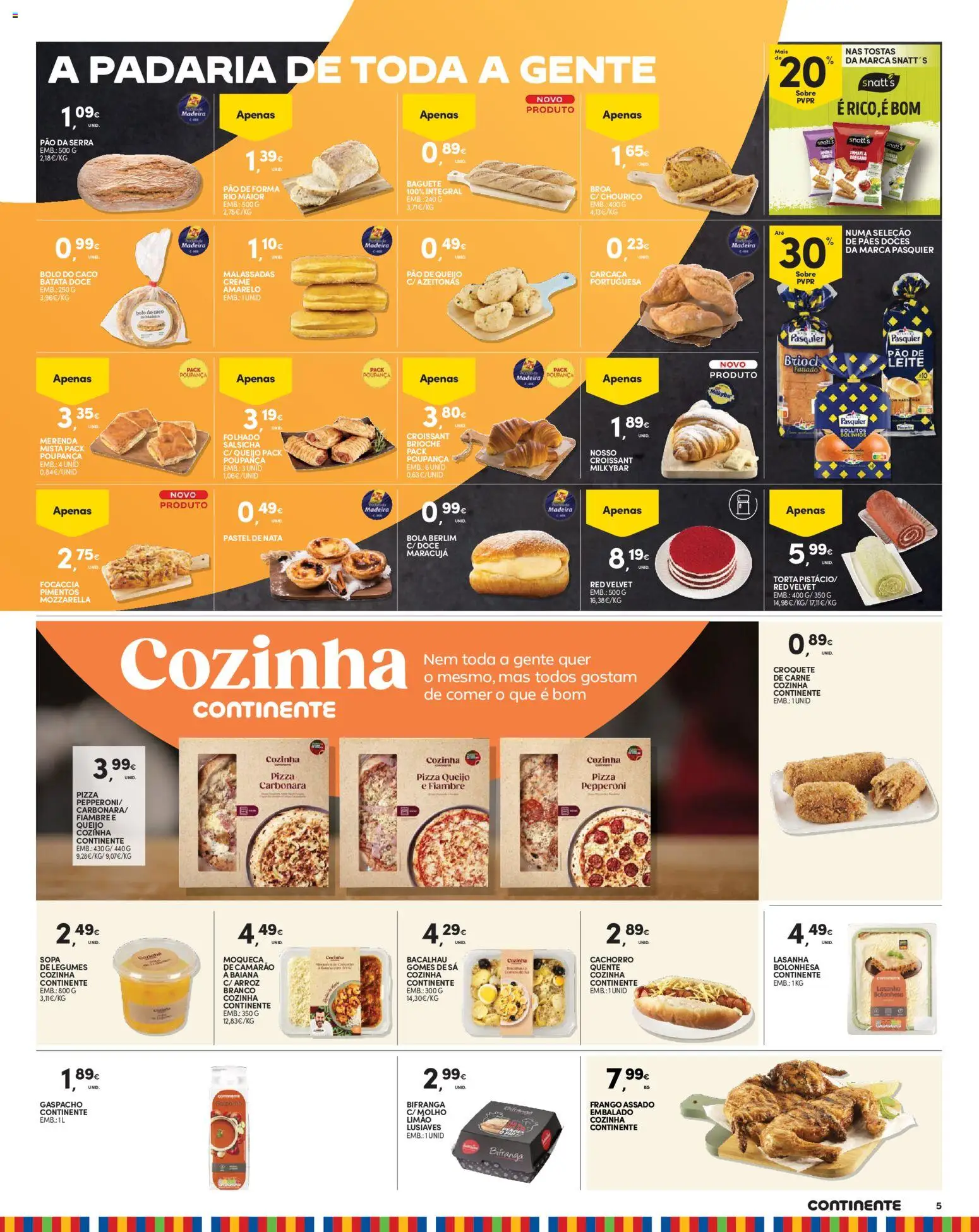 Continente Madeira │ válido de 18/08/2026 | Página: 5 | Produtos: Bacalhau, Tostas, Legumes, Chouriço