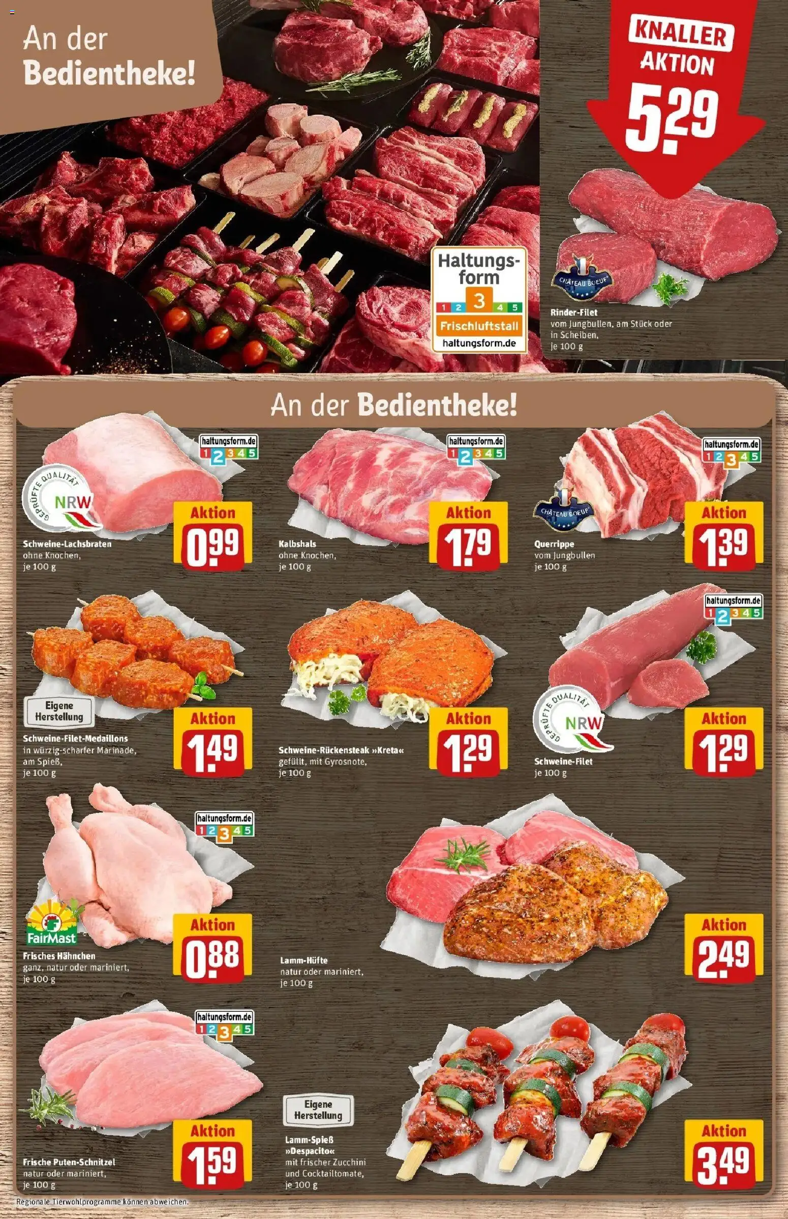 REWE Prospekt ab 14.09.2026 zum Blättern » Angebote | Seite: 6 | Produkte: Rinderfilet, Schweinefilet, Putenschnitzel, Zucchini