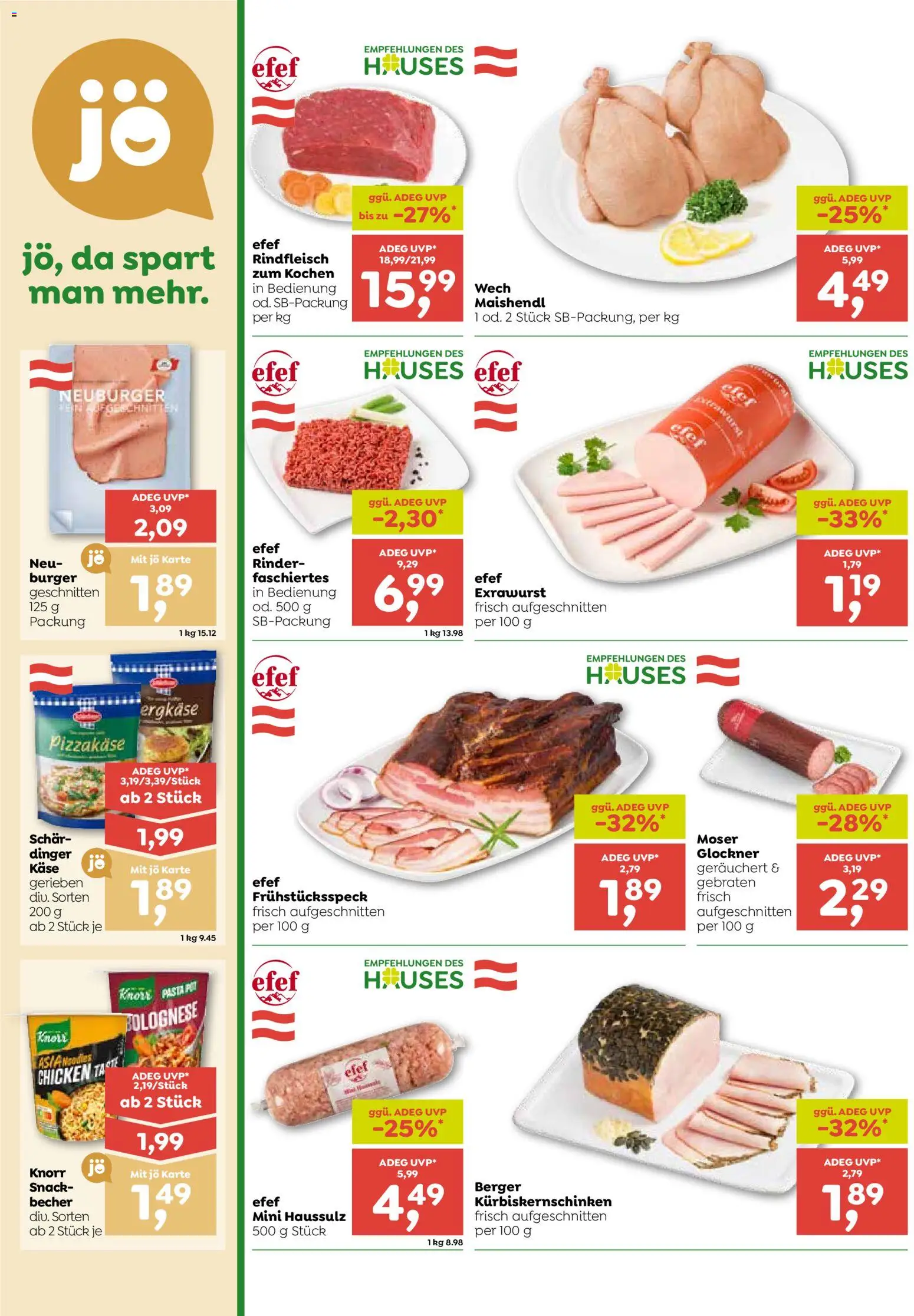 ADEG Flugblatt gültig ab 03.09.2026 | Seite: 4 | Produkte: Pasta, Burger, Käse, Rindfleisch