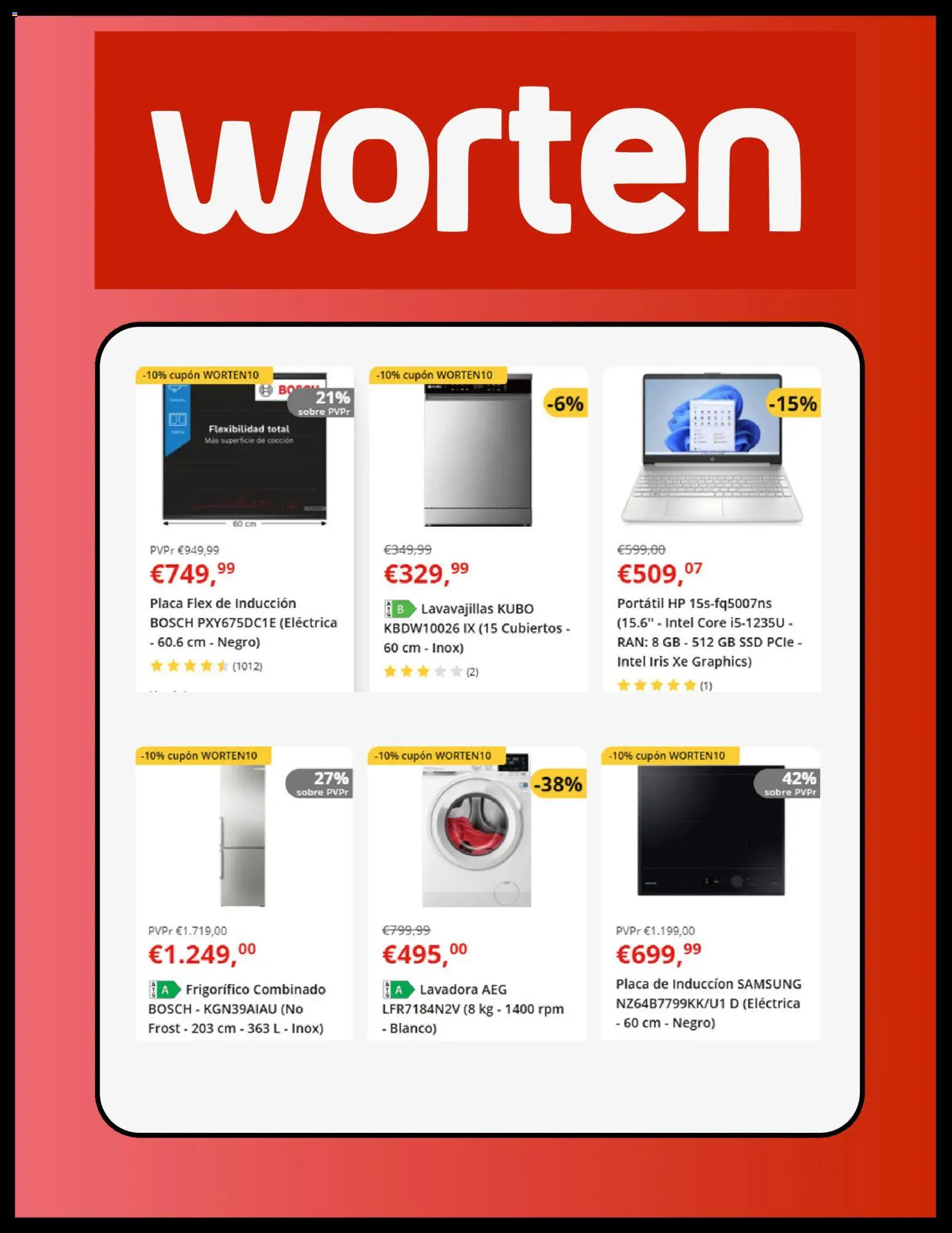 Worten folleto │ válido desde el 16.06.2026 | Página: 6 | Productos: Portátil HP, Lavadora, Lavavajillas