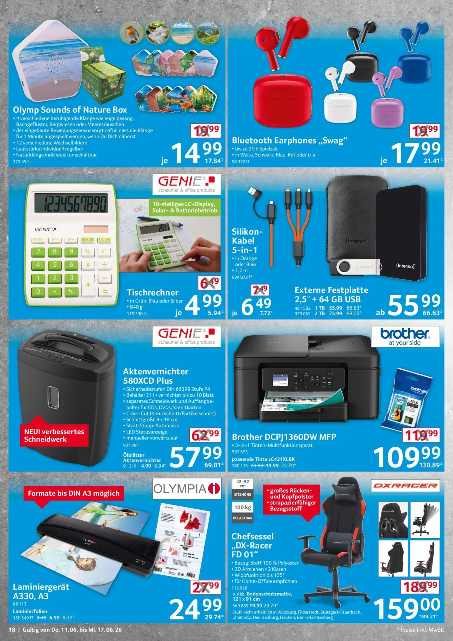 Selgros Non Food – gültig ab 11.06.2026 | Seite: 18 | Produkte: Kabel, Kissen, Box, Chefsessel