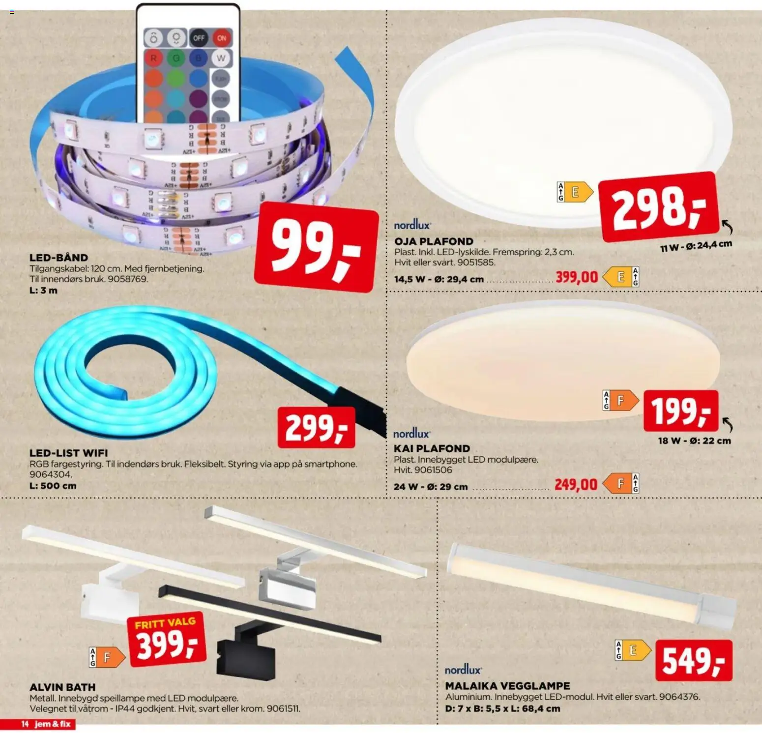 {H1} | Side: 14 | Produkter: Vegglampe