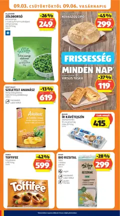 SZELETELT ANANÁSZ, 560 g (340 g)/doboz, hozzáadott cukor nélkül - amely érvényes a következő dátumtól: 2026.09.03. | Oldal: 14