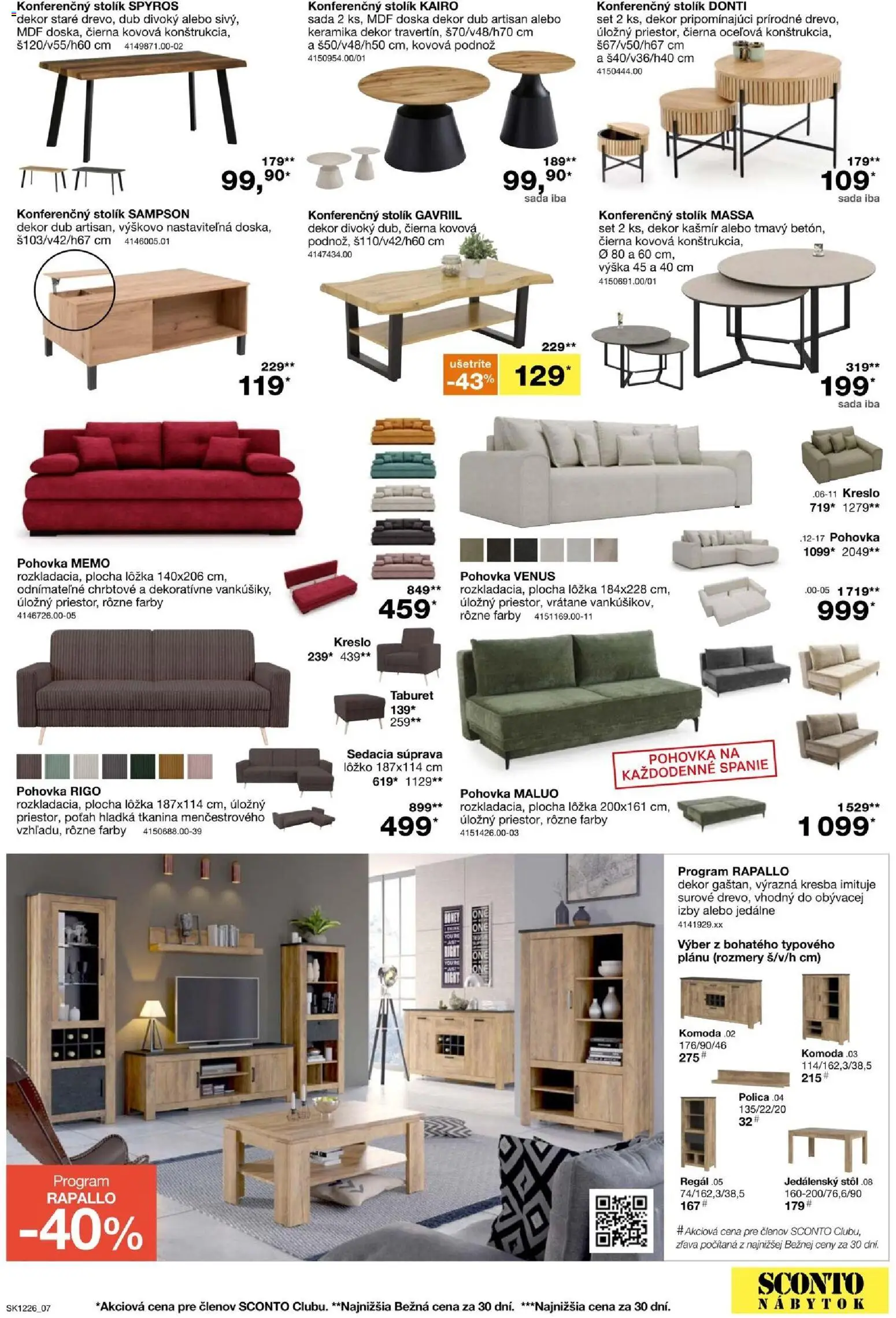 Nové Sconto nábytok akcie – leták je platný od 23.09.2026 | Strana: 7 | Produkty: Nábytok, Sedacia súprava, Pohovka, Regál