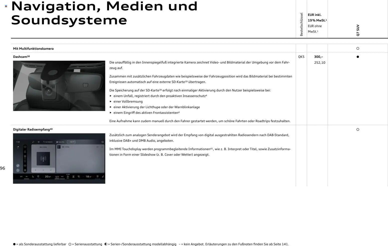Audi Q7 – gültig ab 23.06.2026 | Seite: 96 | Produkte: Telefon